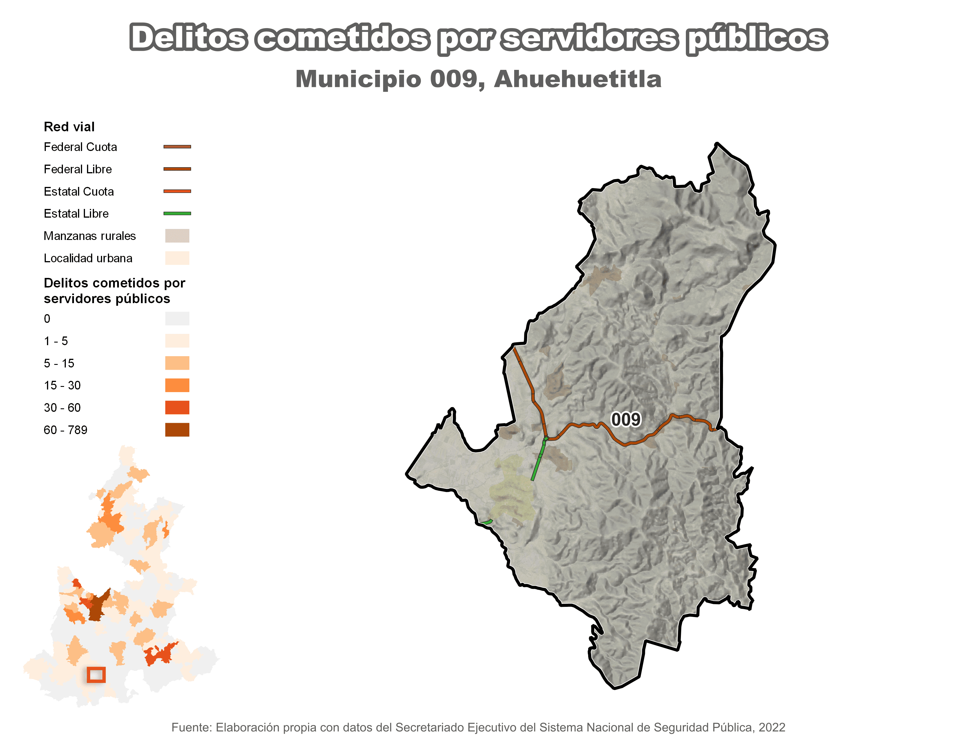 Biblioteca de Mapas - Delitos cometidos por servidores públicos en municipio de Ahuehuetitla