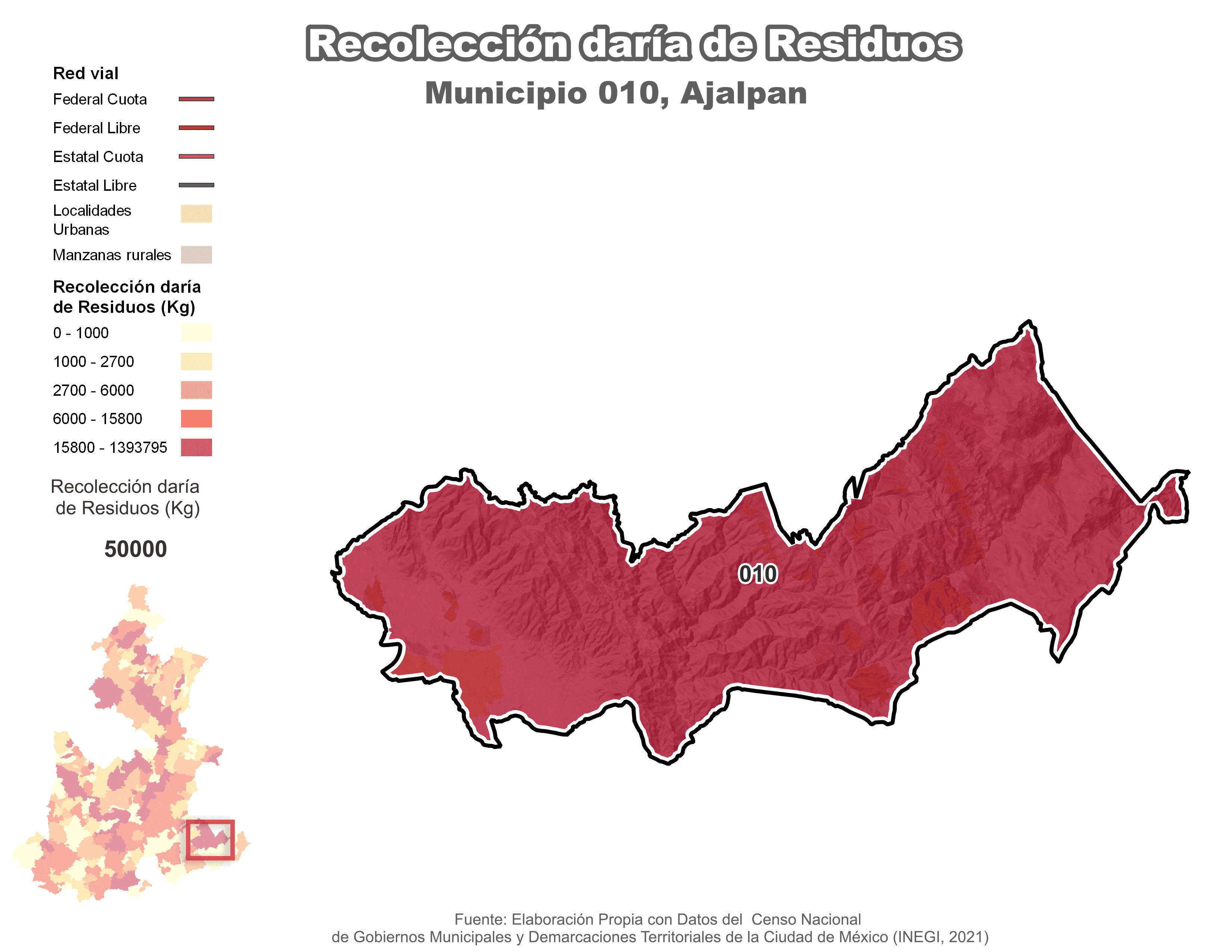 Biblioteca de Mapas - Recolección de residuos en municipio de Ajalpan