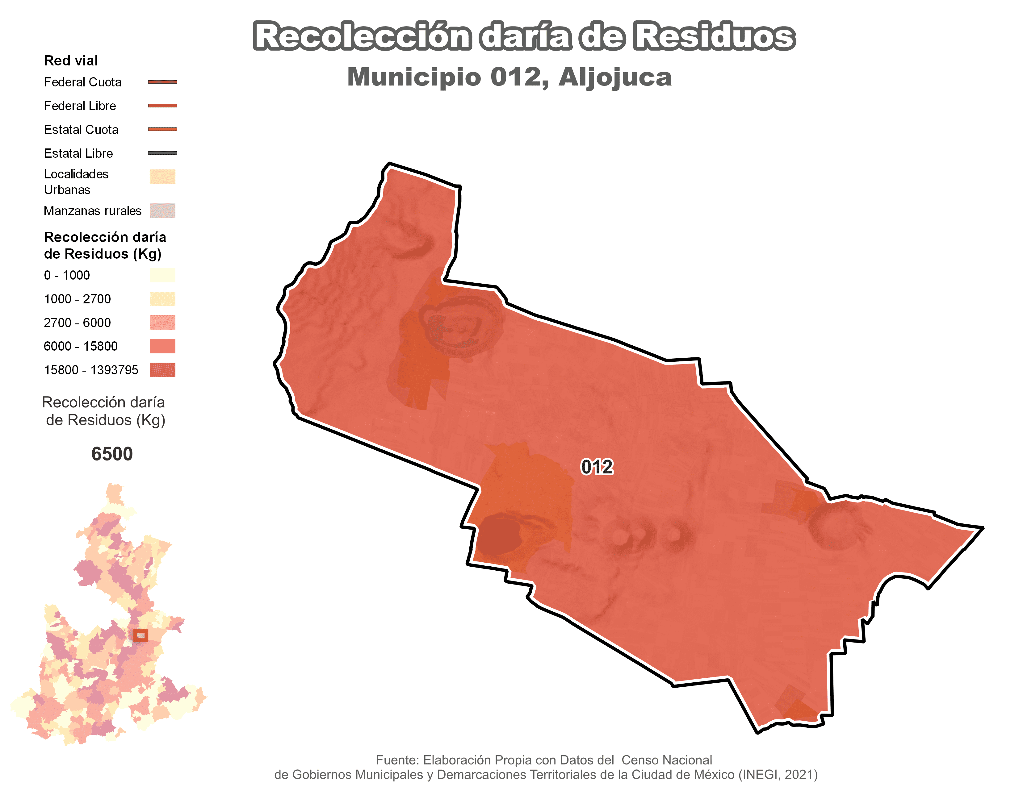 Biblioteca de Mapas - Recolección de residuos en municipio de Aljojuca