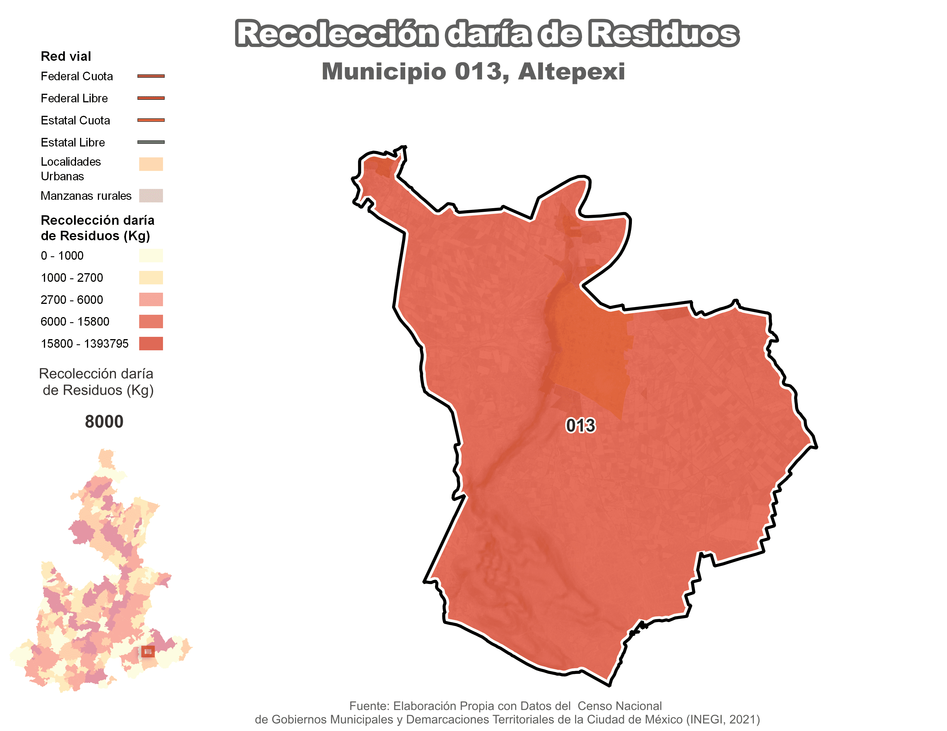 Biblioteca de Mapas - Recolección de residuos en municipio de Altepexi