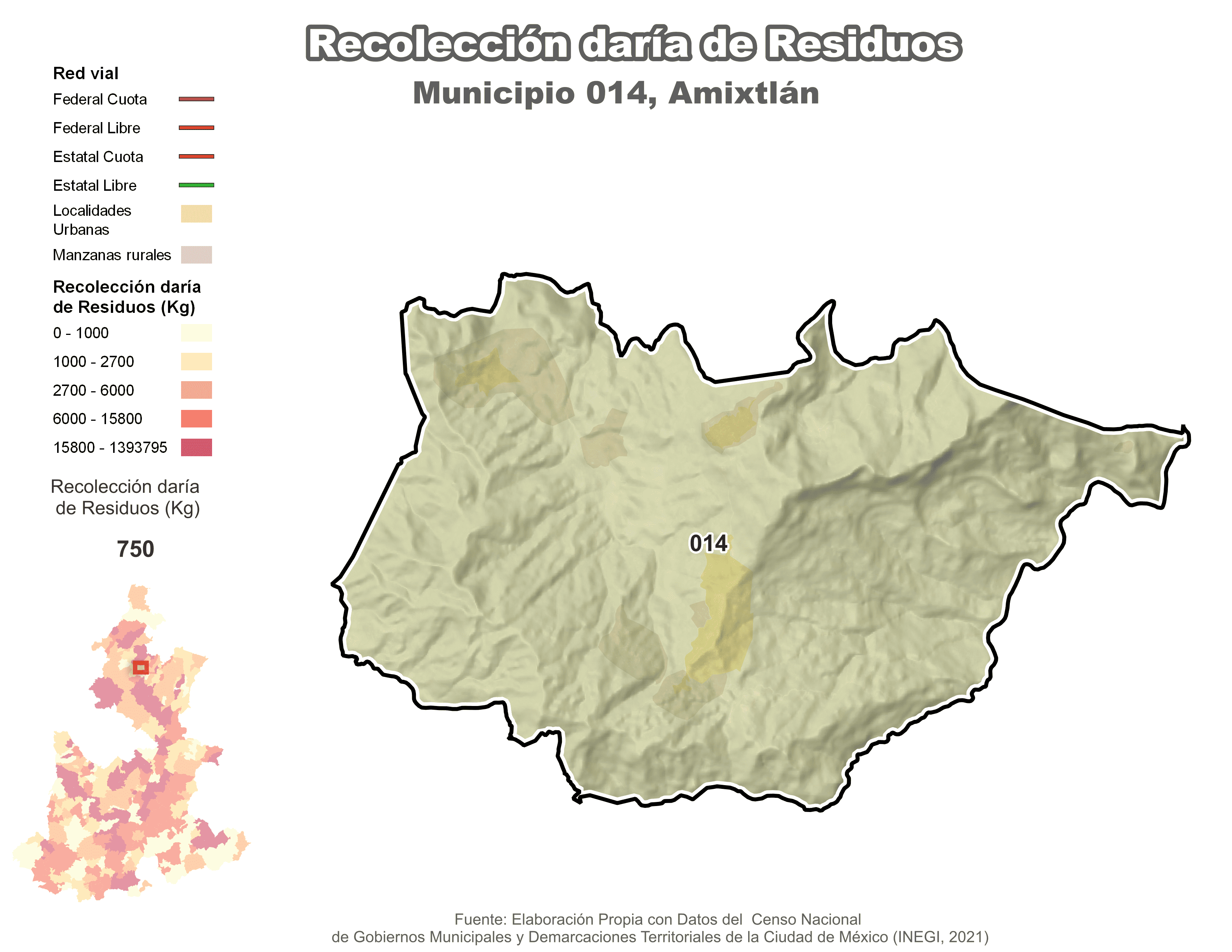 Biblioteca de Mapas - Recolección de residuos en municipio de Amixtlán