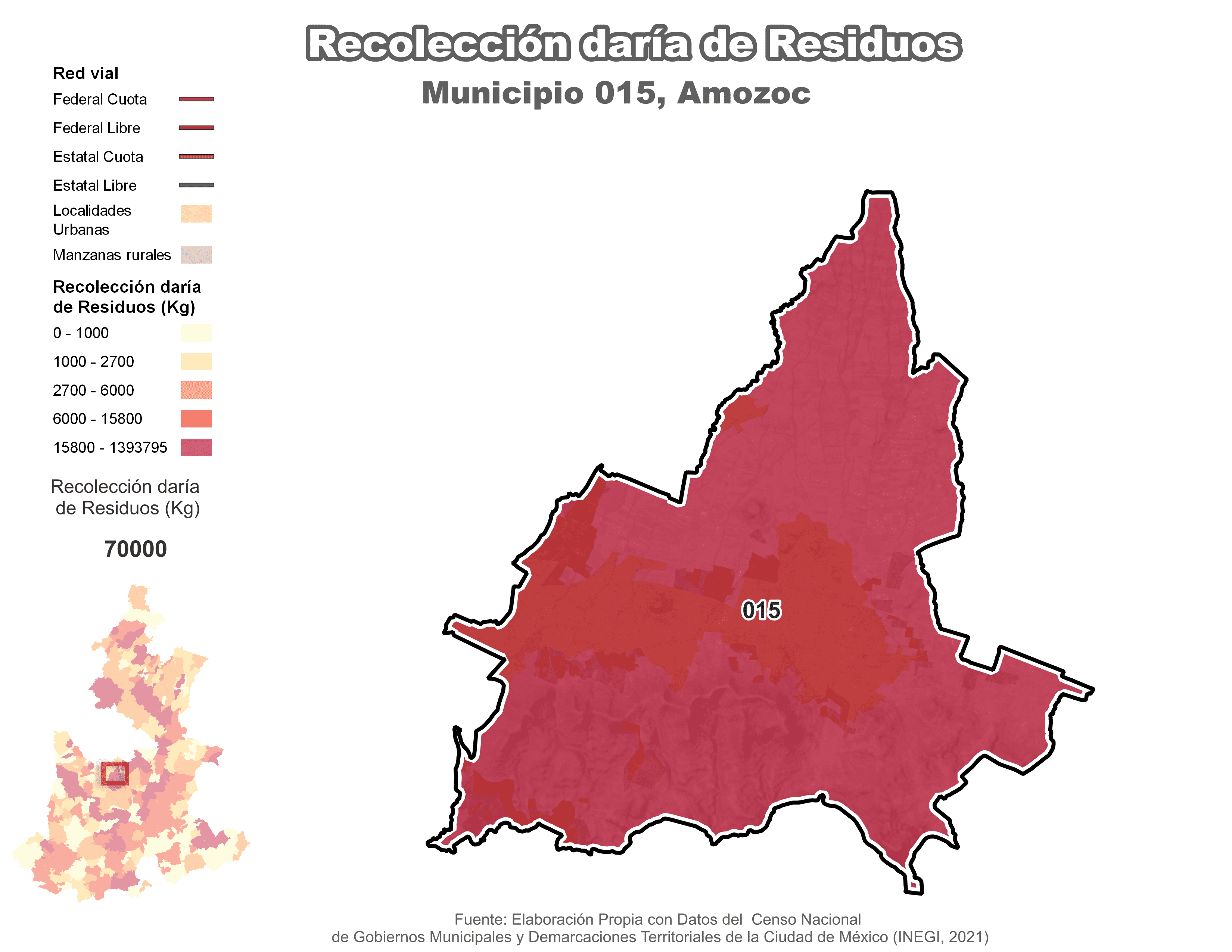 Biblioteca de Mapas - Recolección de residuos en municipio de Amozoc