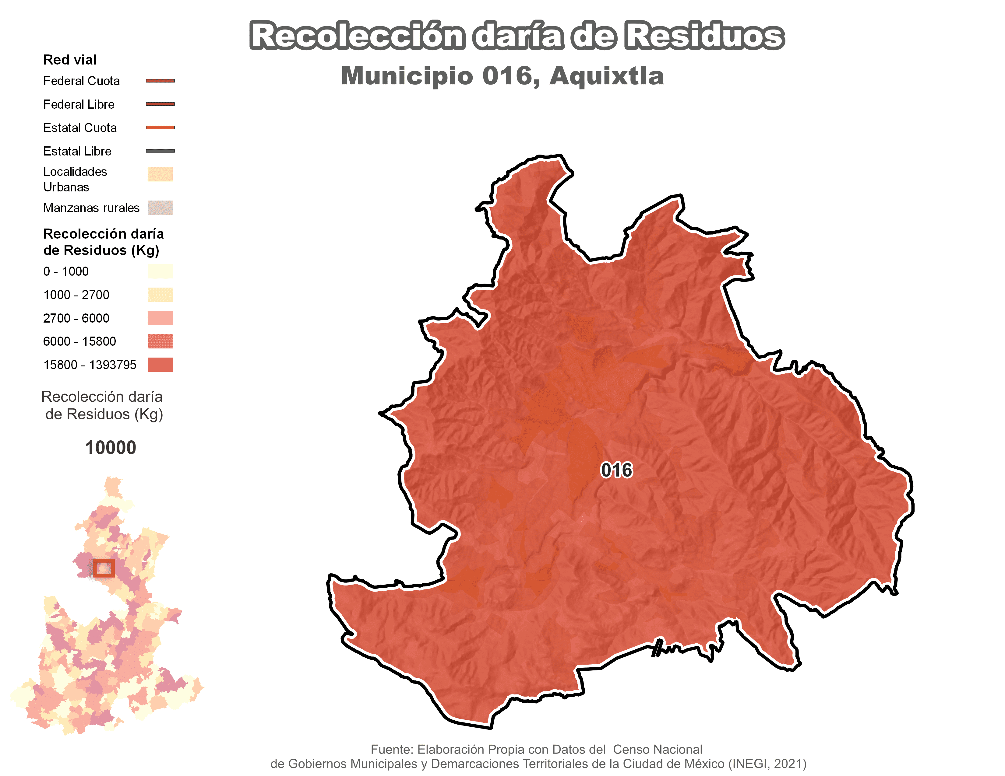 Biblioteca de Mapas - Recolección de residuos en municipio de Aquixtla