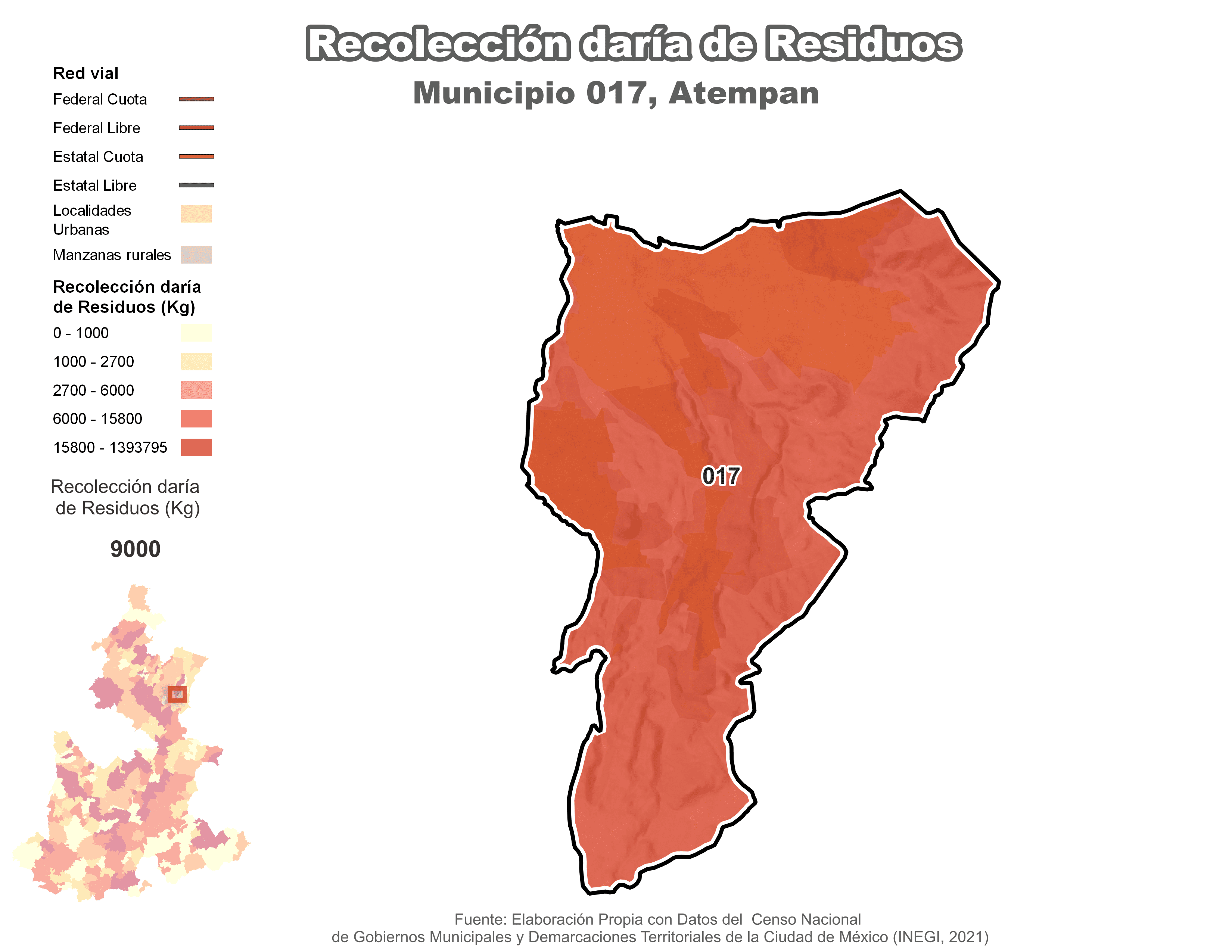 Biblioteca de Mapas - Recolección de residuos en municipio de Atempan