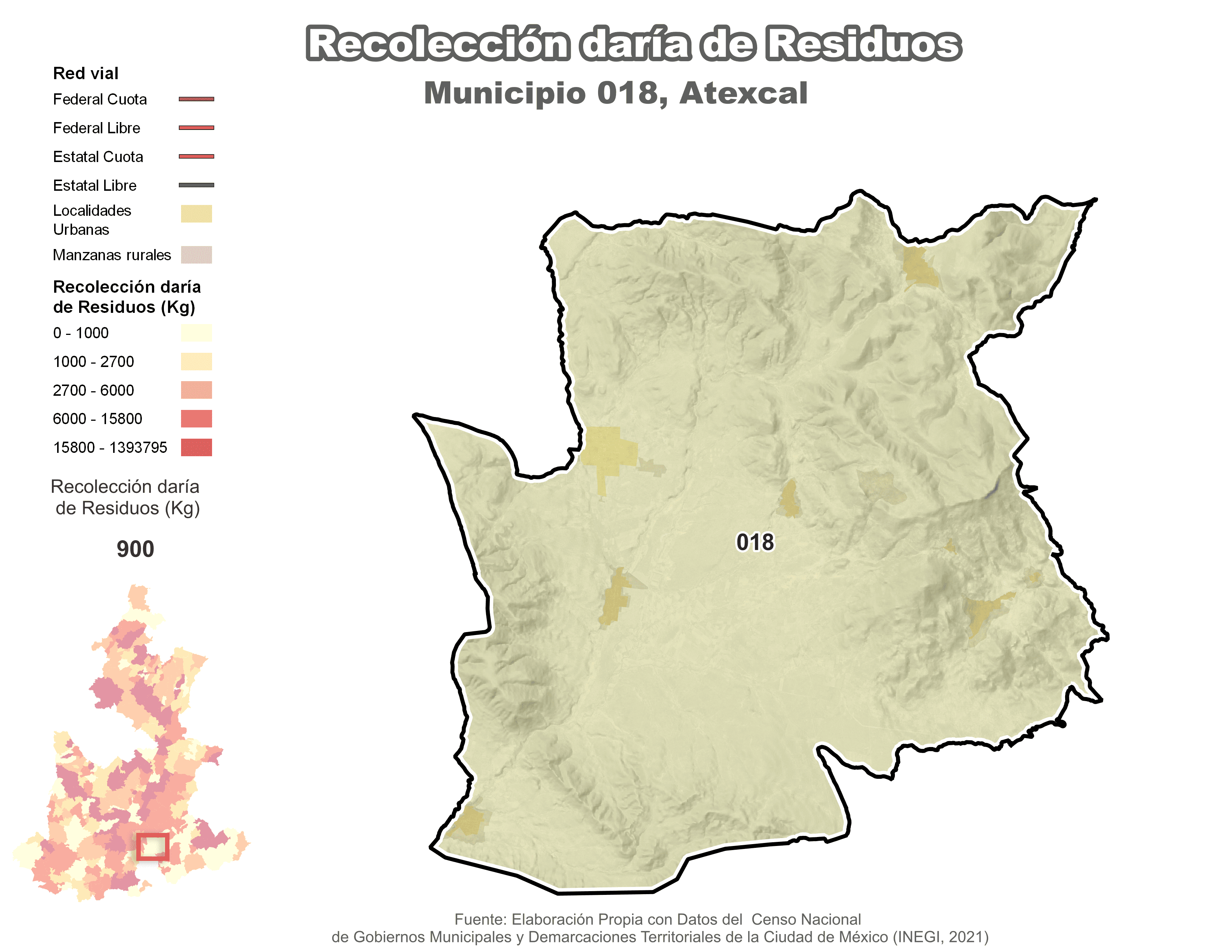 Biblioteca de Mapas - Recolección de residuos en municipio de Atexcal