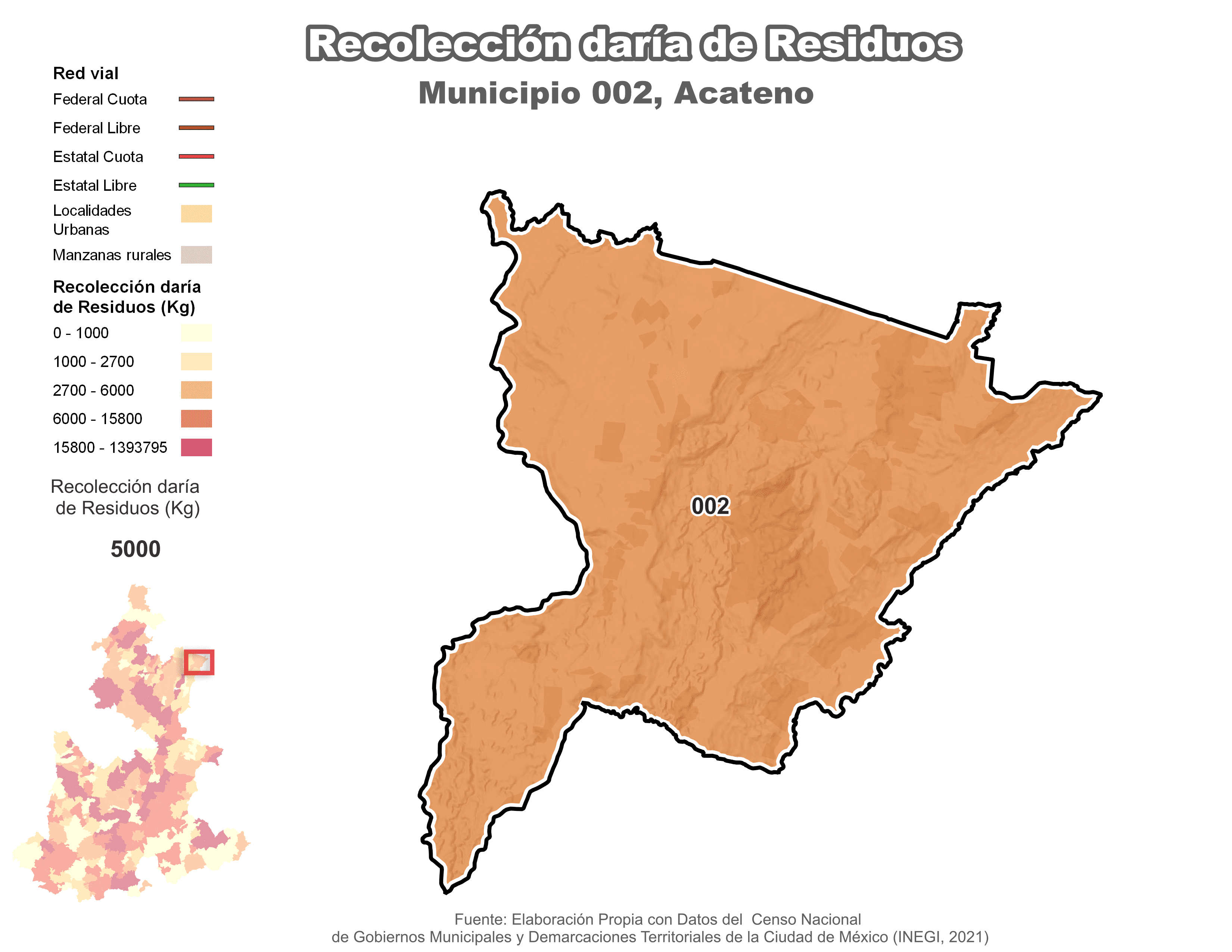 Biblioteca de Mapas - Recolección de residuos en municipio de Acateno