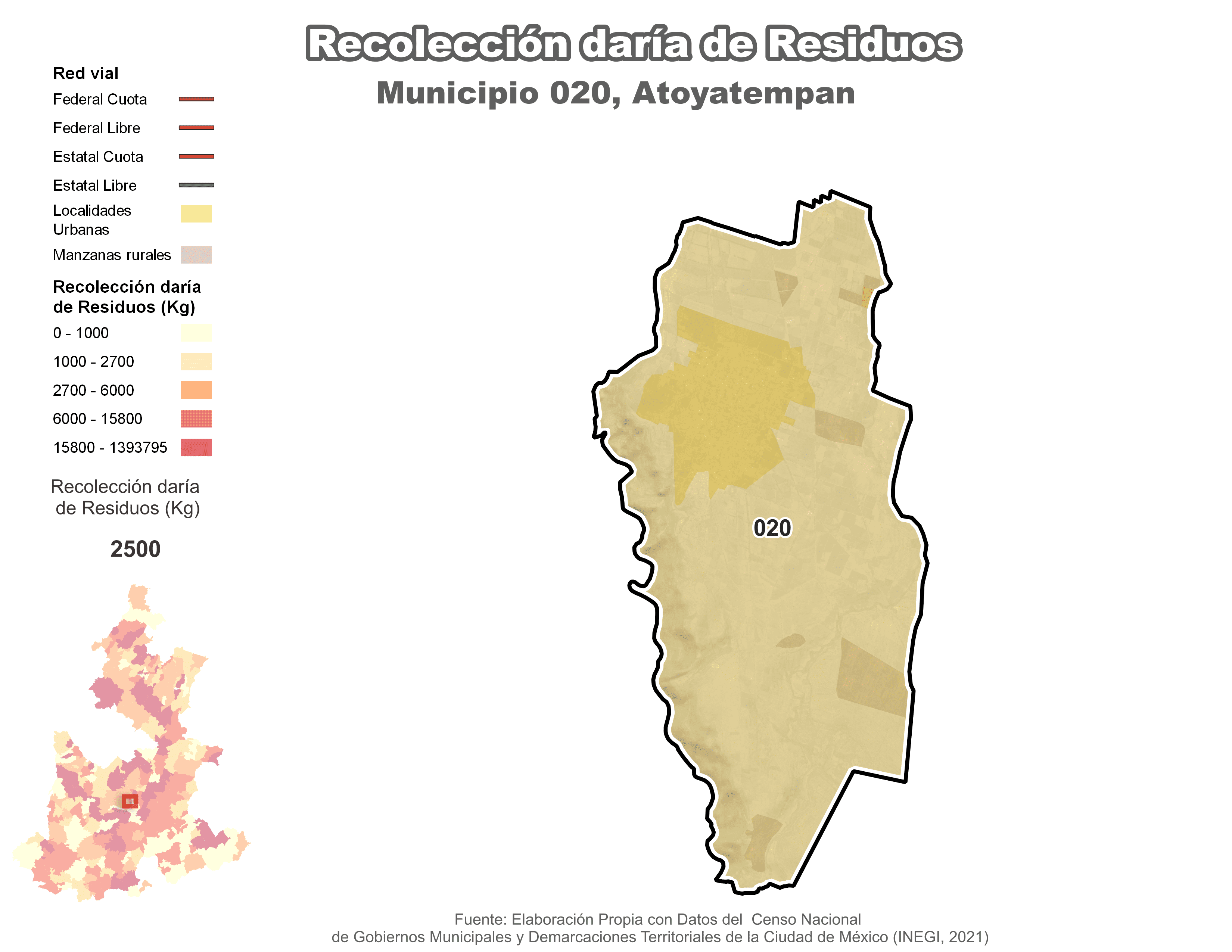 Biblioteca de Mapas - Recolección de residuos en municipio de Atoyatempan