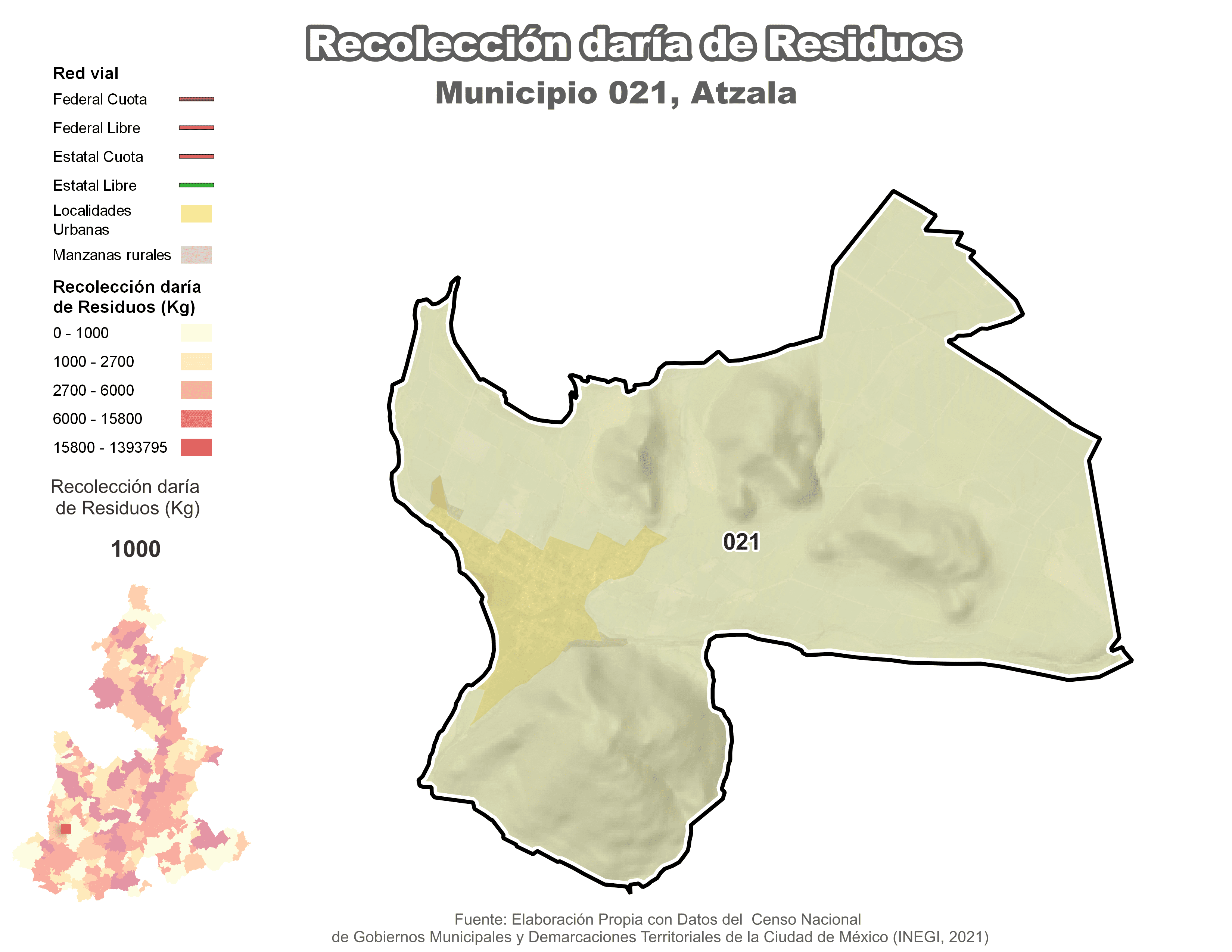 Biblioteca de Mapas - Recolección de residuos en municipio de Atzala