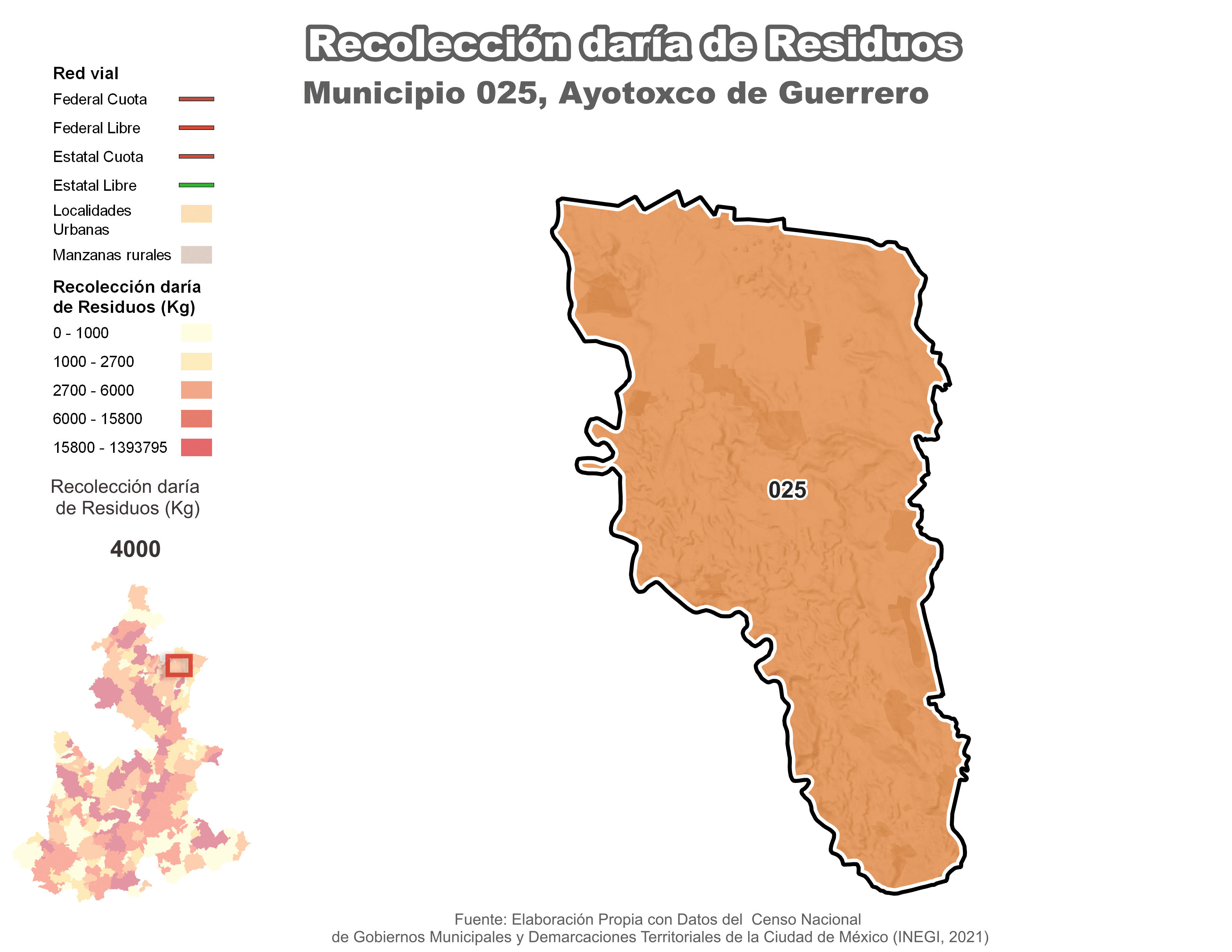 Biblioteca de Mapas - Recolección de residuos en municipio de Ayotoxco de Guerrero