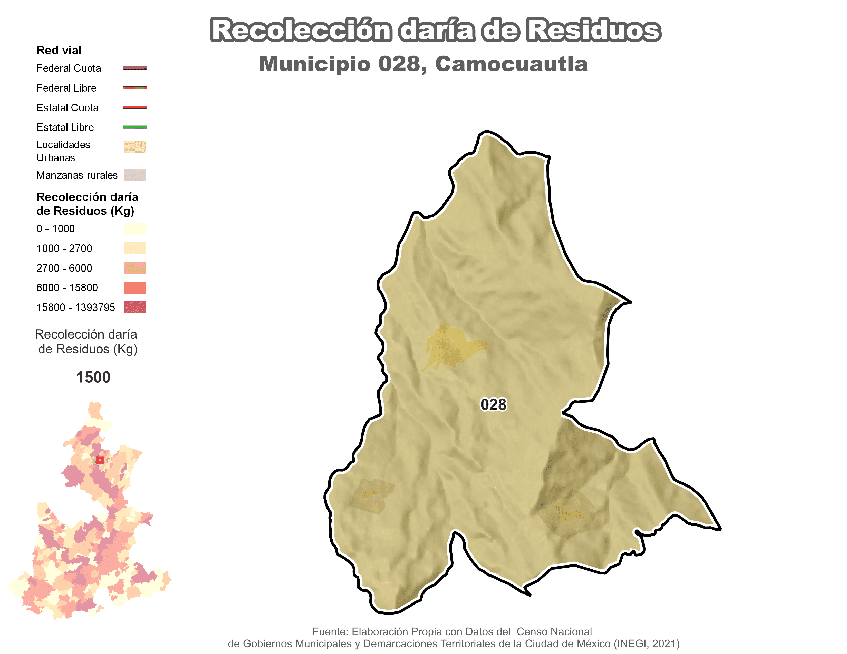 Biblioteca de Mapas - Recolección de residuos en municipio de Camocuautla