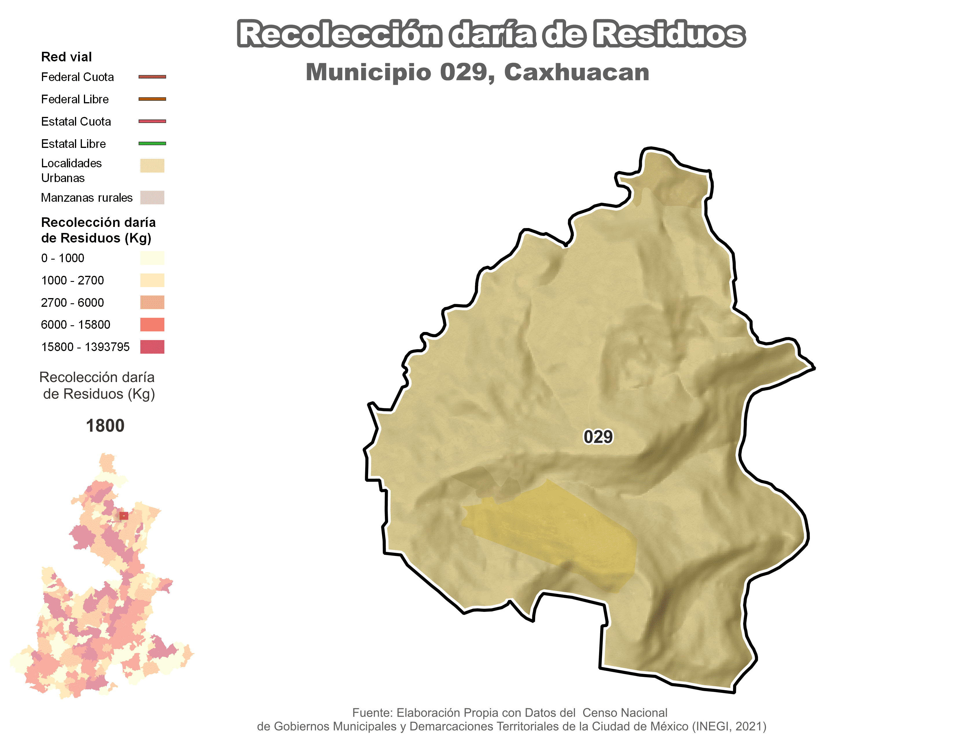 Biblioteca de Mapas - Recolección de residuos en municipio de Caxhuacan