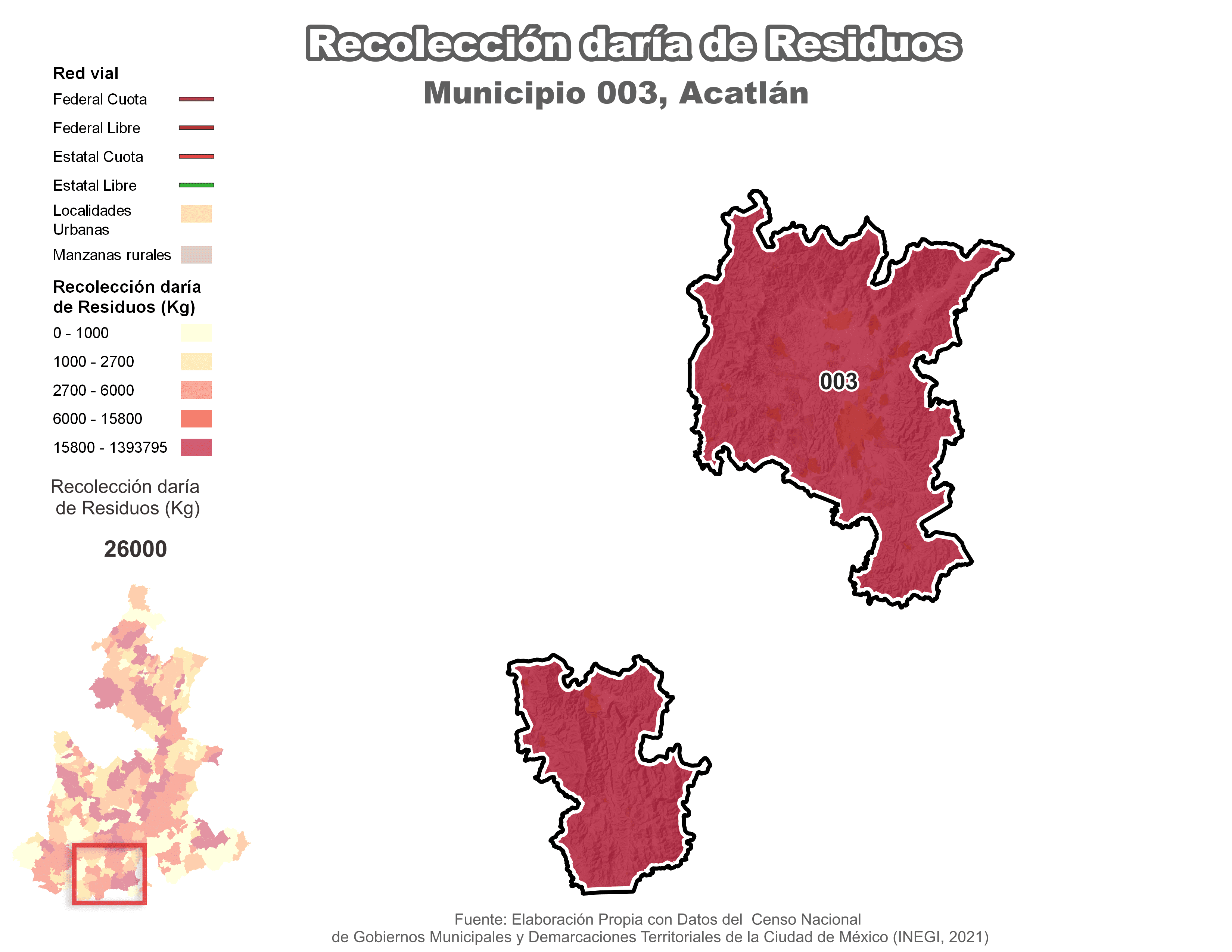 Biblioteca de Mapas - Recolección de residuos en municipio de Acatlán