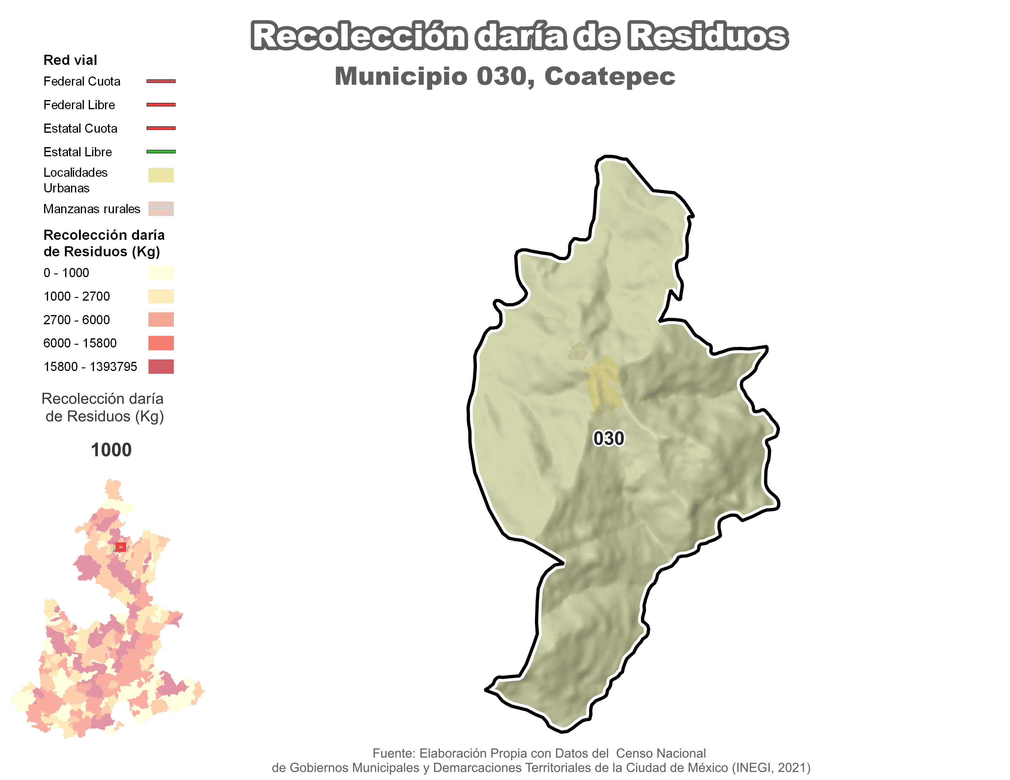 Biblioteca de Mapas - Recolección de residuos en municipio de Coatepec