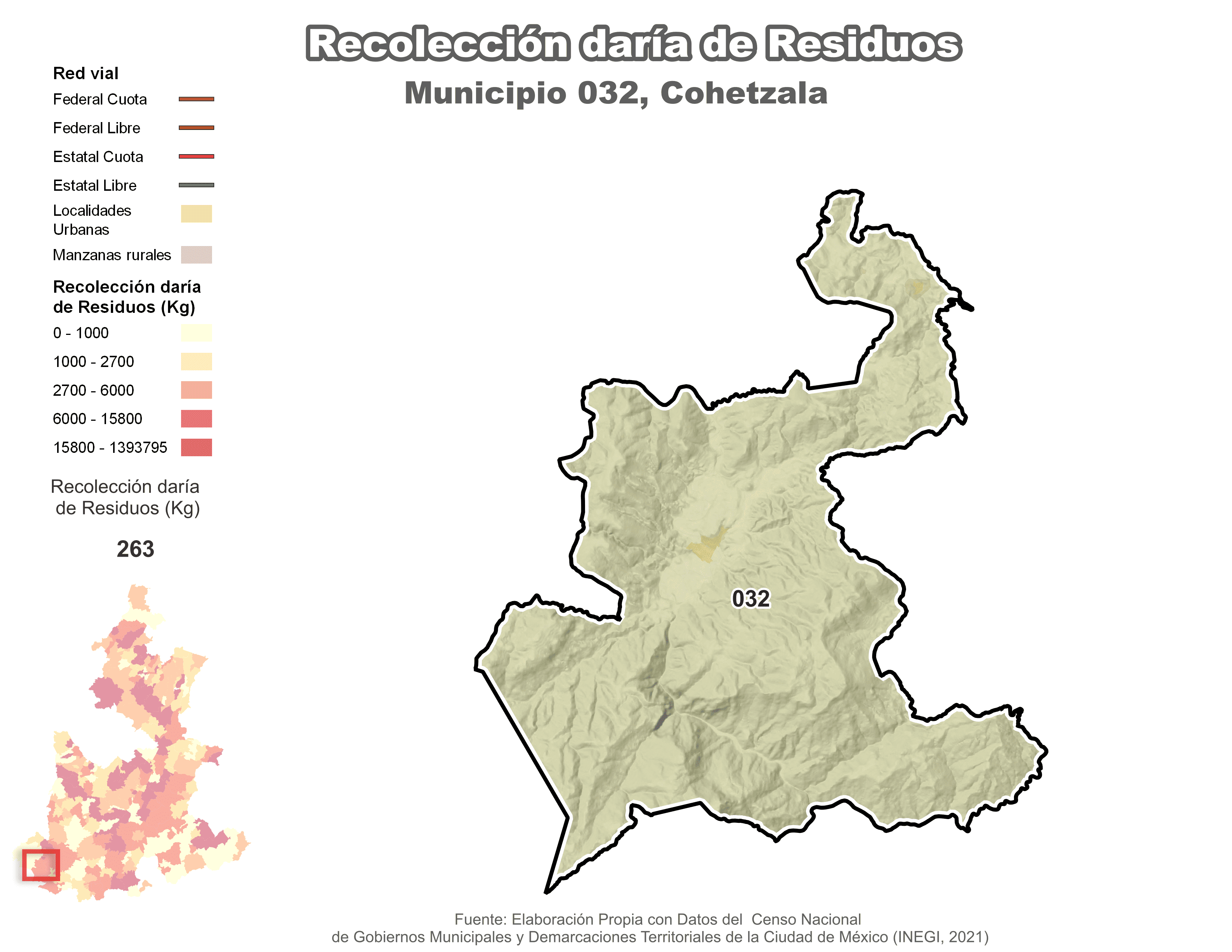 Biblioteca de Mapas - Recolección de residuos en municipio de Cohetzala