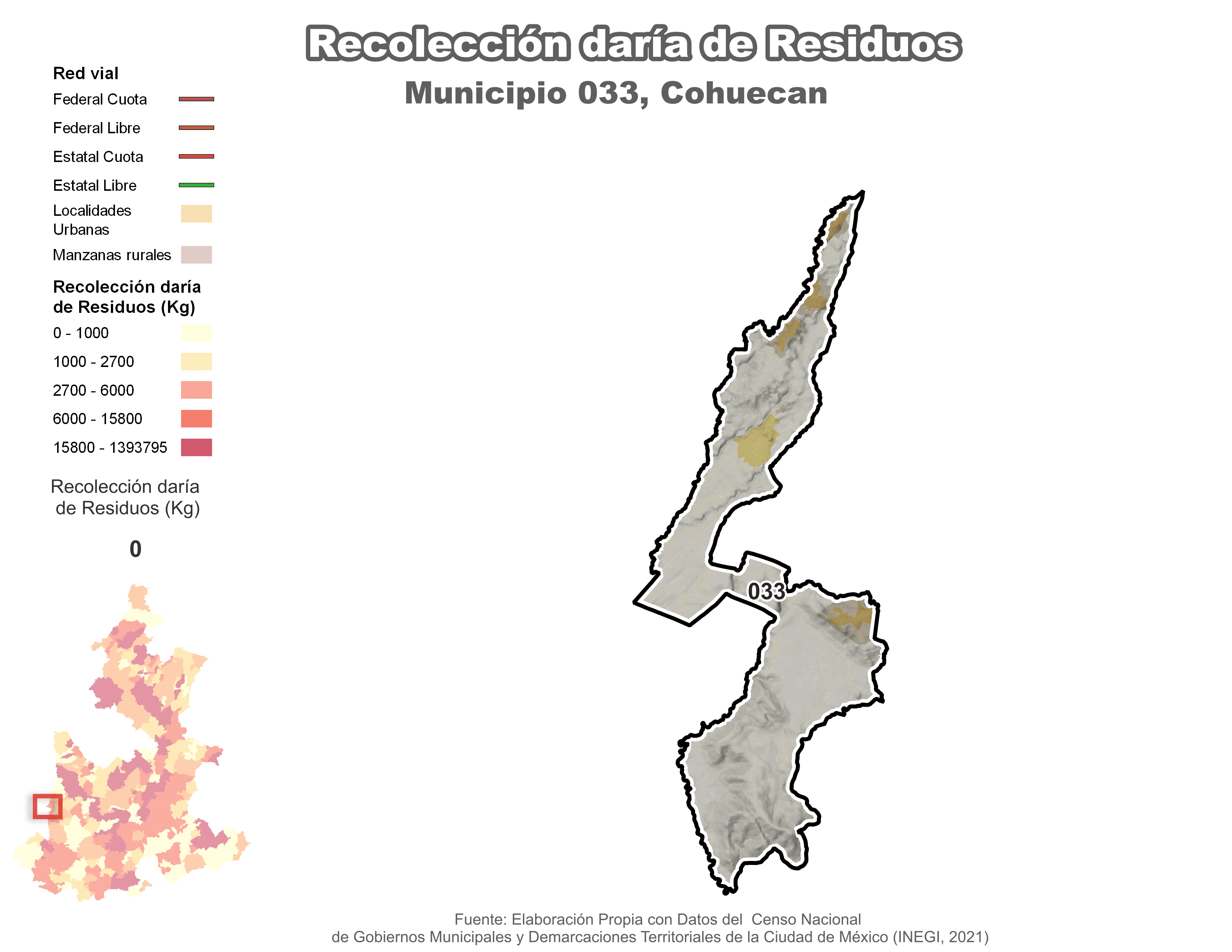 Biblioteca de Mapas - Recolección de residuos en municipio de Cohuecan