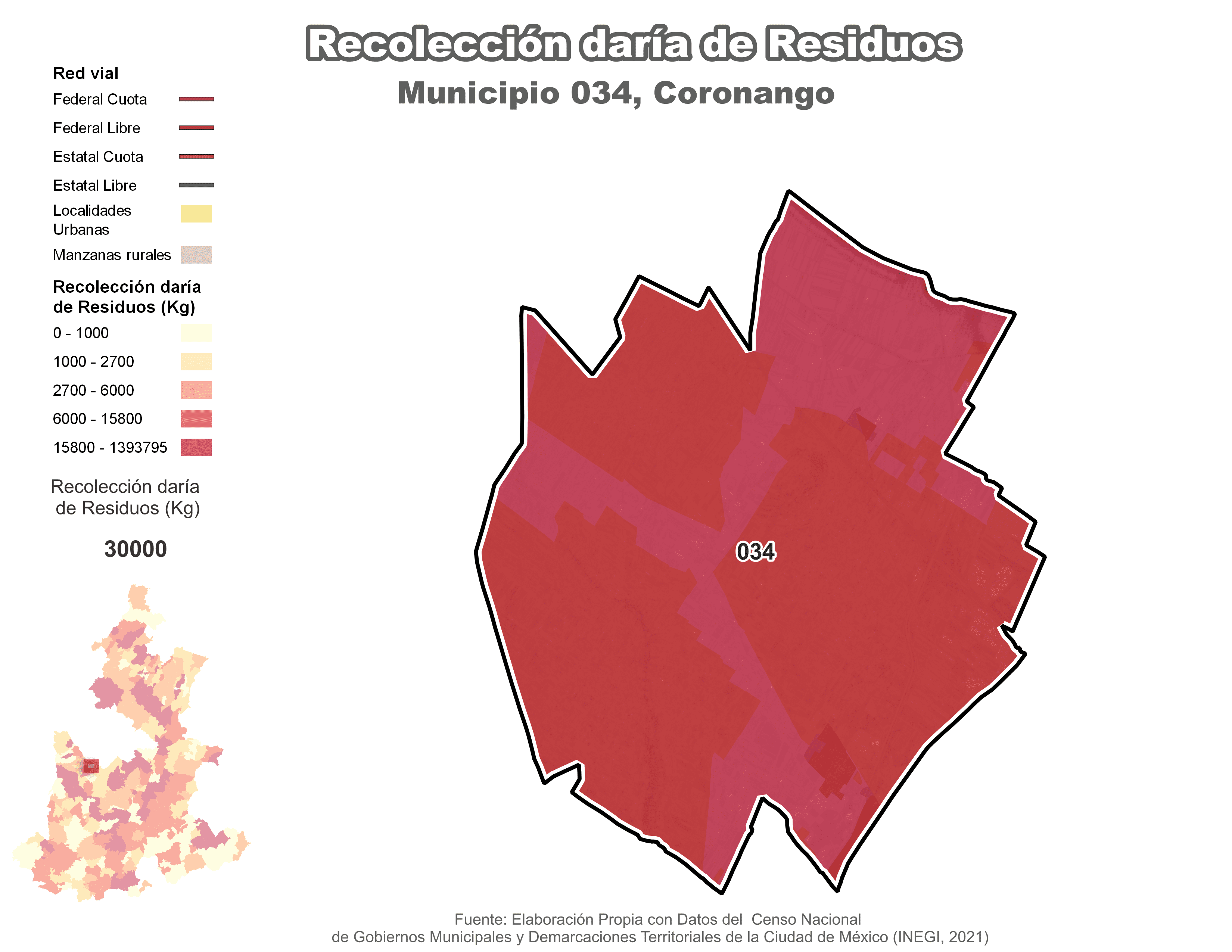 Biblioteca de Mapas - Recolección de residuos en municipio de Coronango