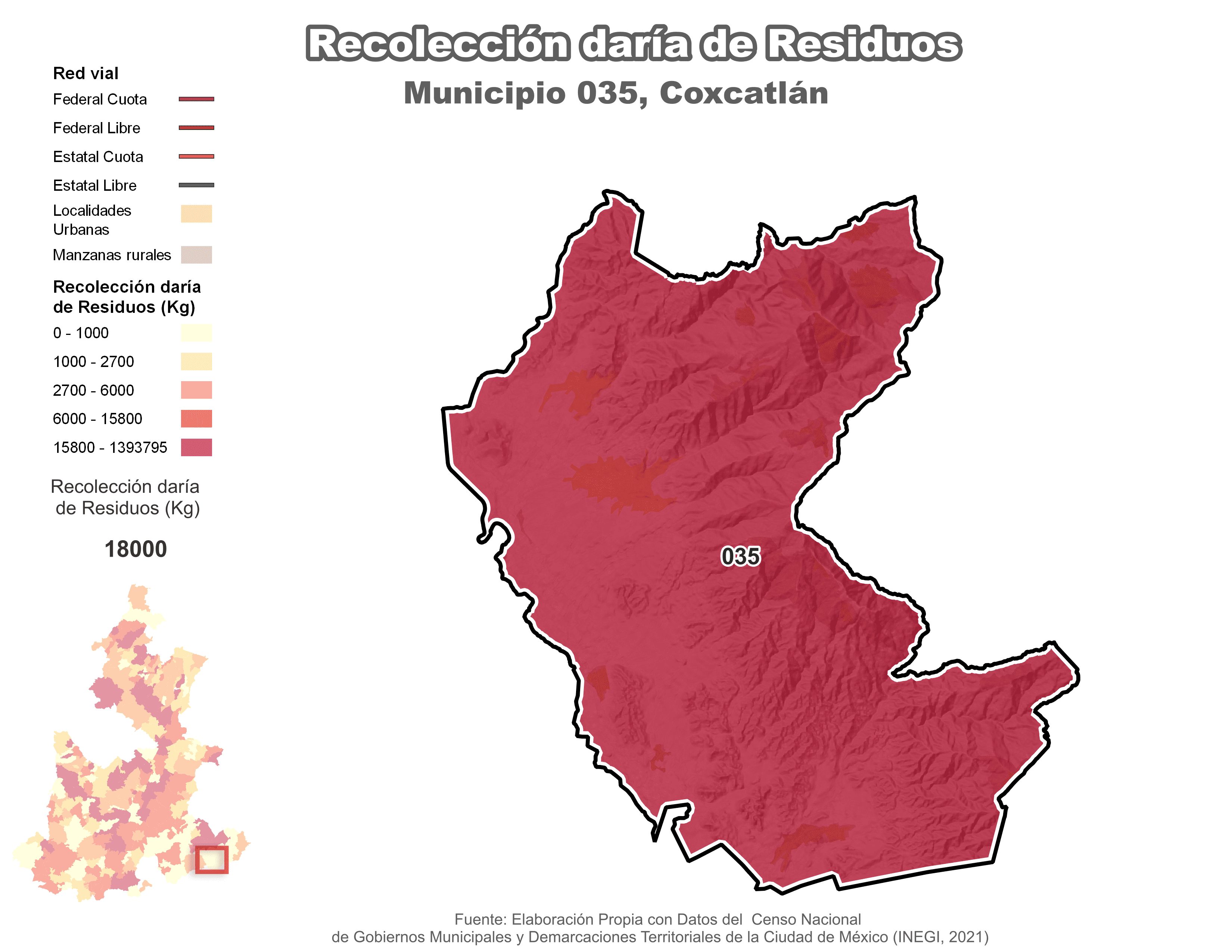 Biblioteca de Mapas - Recolección de residuos en municipio de Coxcatlán