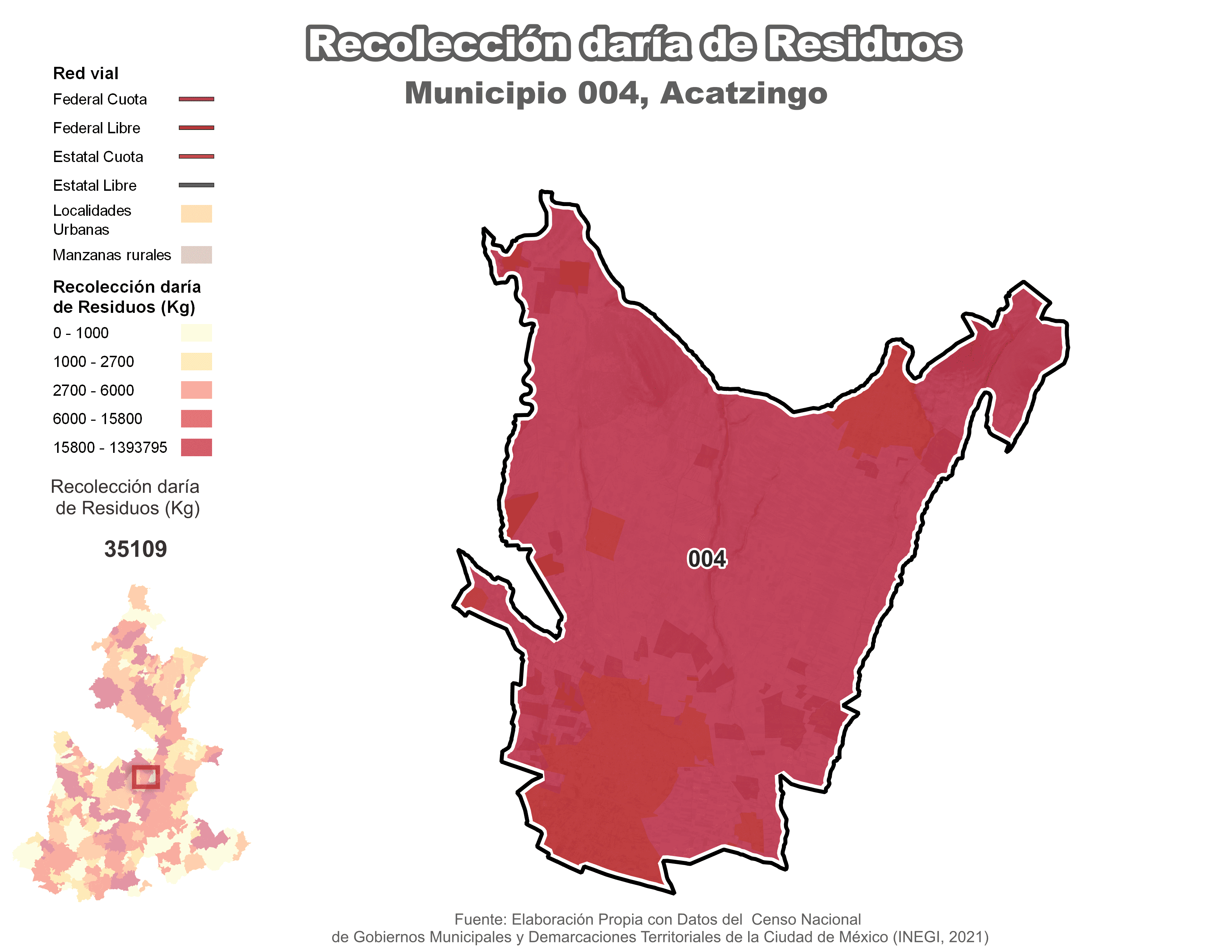 Biblioteca de Mapas - Recolección de residuos en municipio de Acatzingo