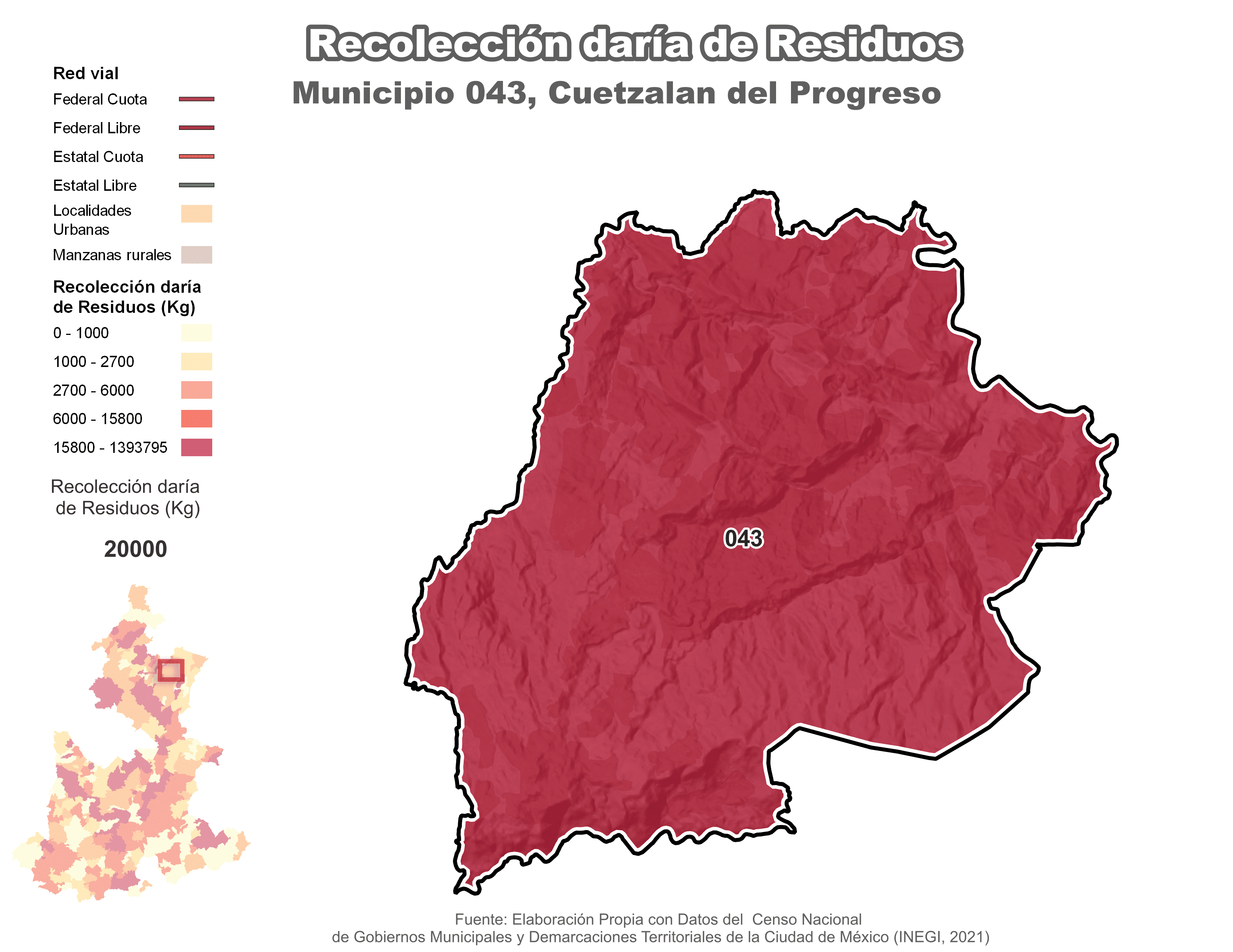 Biblioteca de Mapas - Recolección de residuos en municipio de Cuetzalan del Progreso