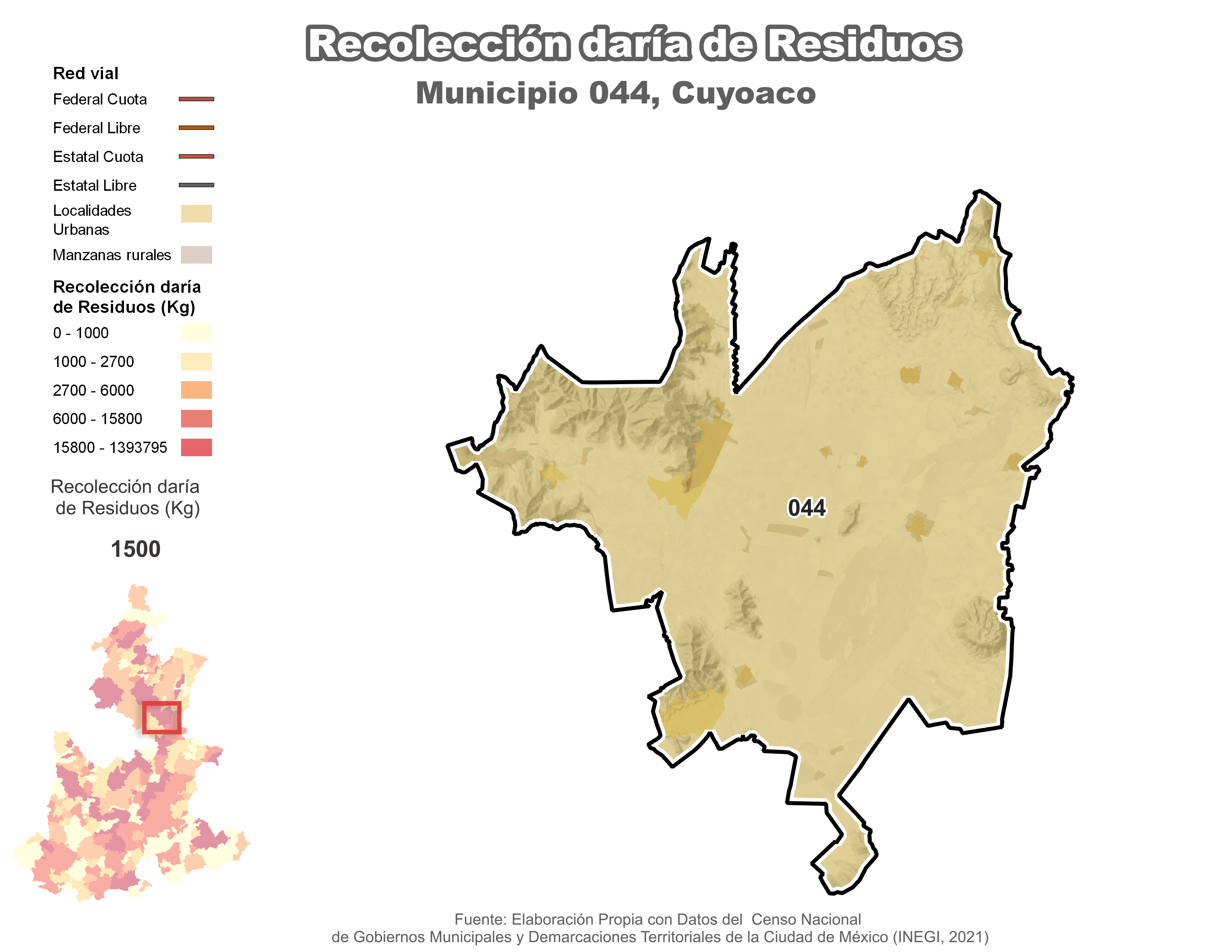 Biblioteca de Mapas - Recolección de residuos en municipio de Cuyoaco