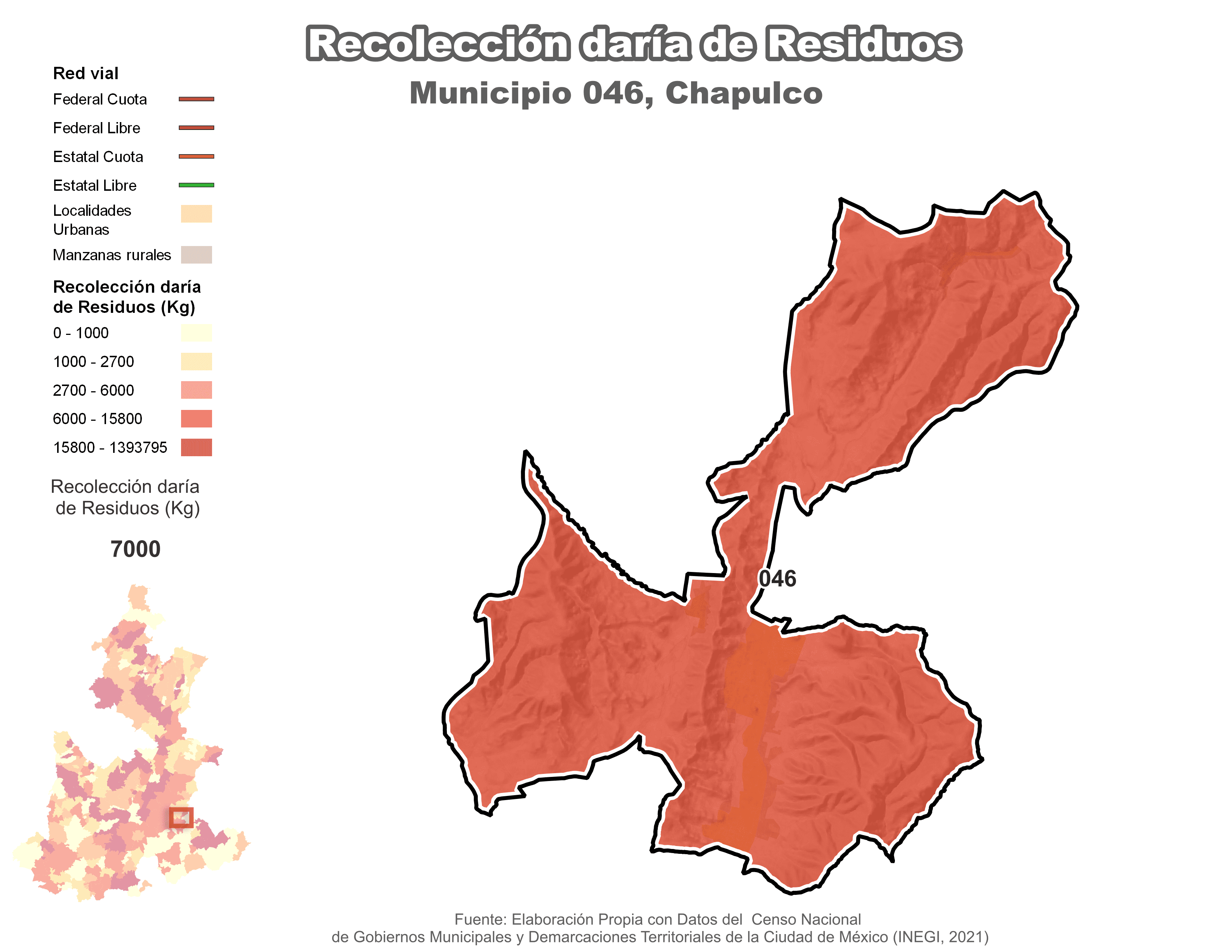 Biblioteca de Mapas - Recolección de residuos en municipio de Chapulco