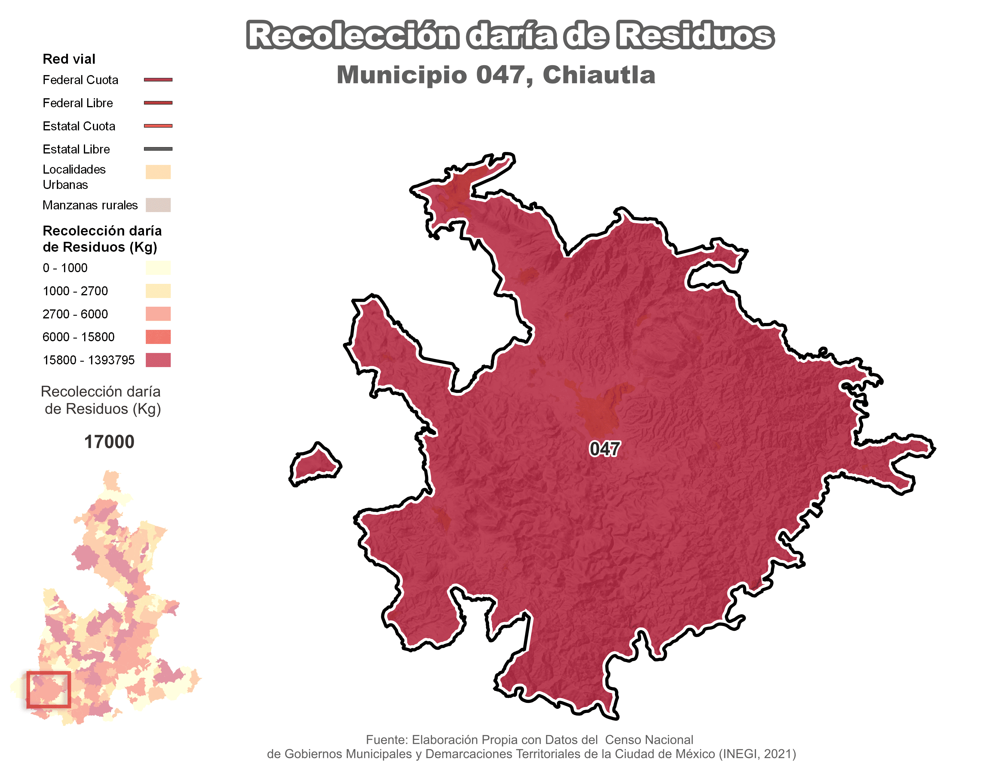 Biblioteca de Mapas - Recolección de residuos en municipio de Chiautla