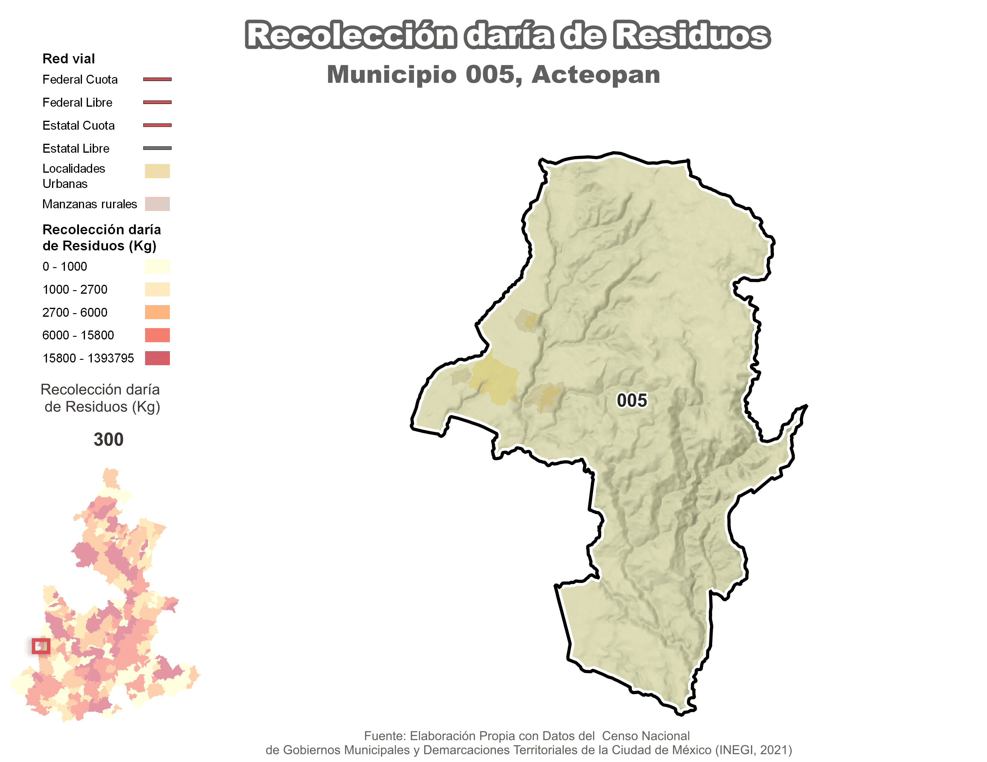 Biblioteca de Mapas - Recolección de residuos en municipio de Acteopan