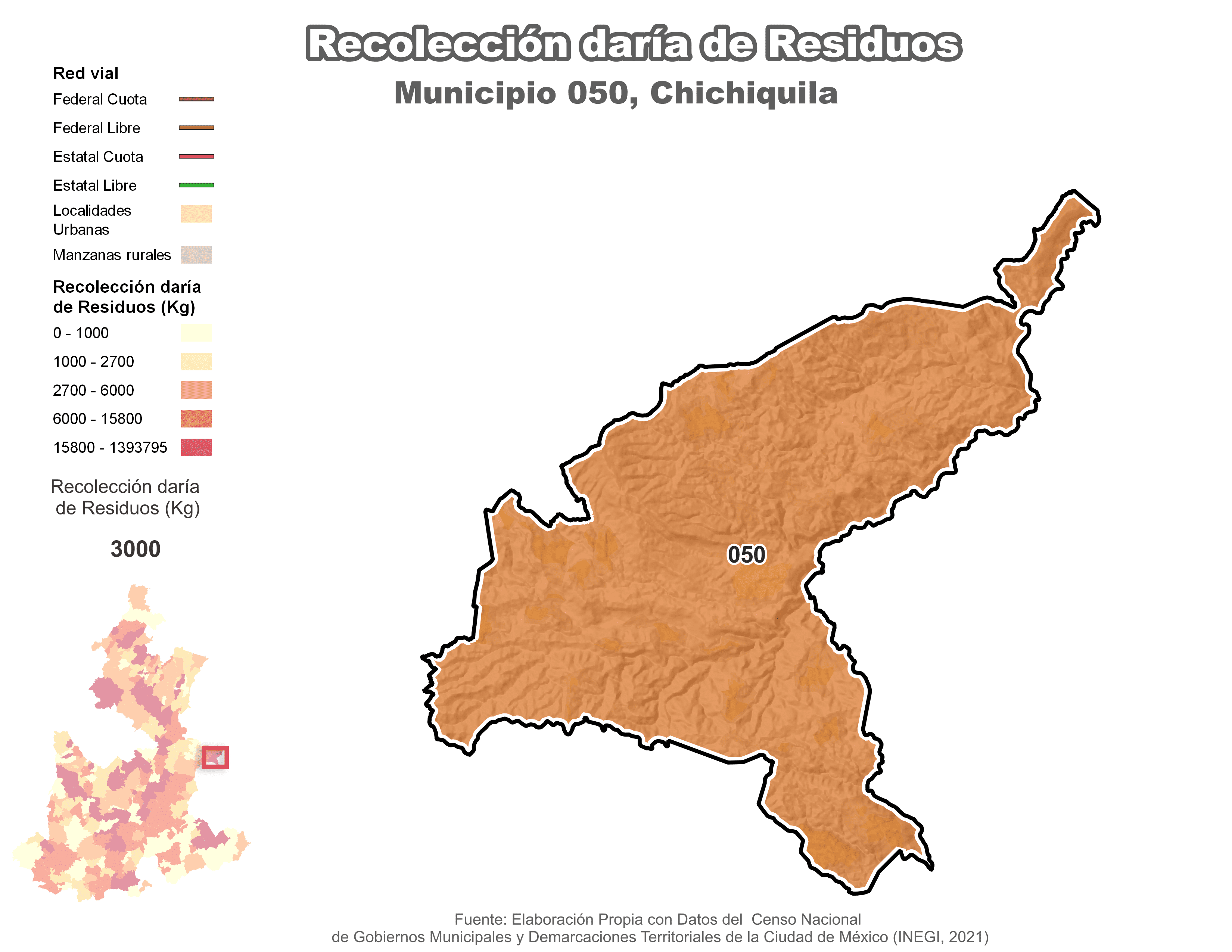 Biblioteca de Mapas - Recolección de residuos en municipio de Chichiquila