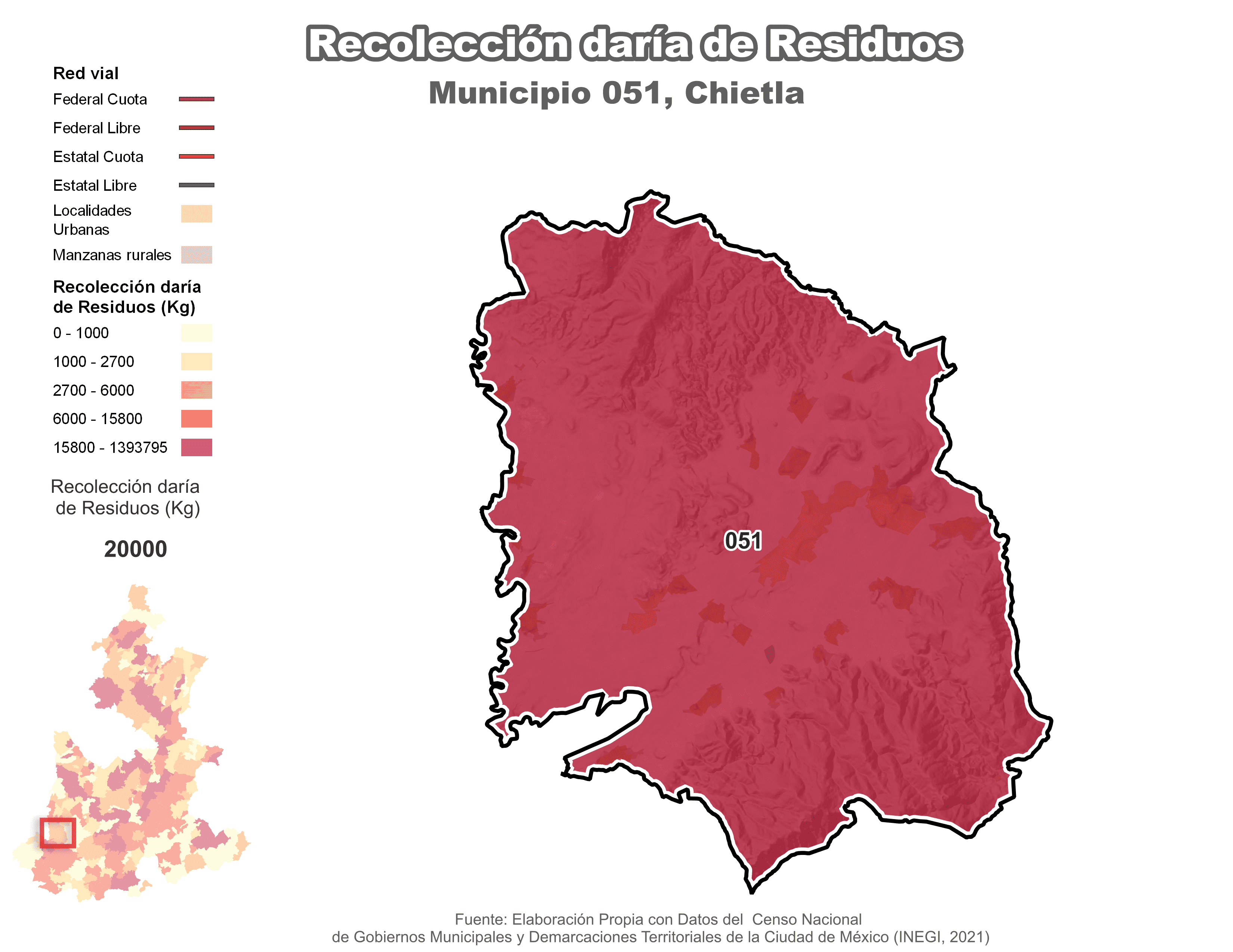 Biblioteca de Mapas - Recolección de residuos en municipio de Chietla