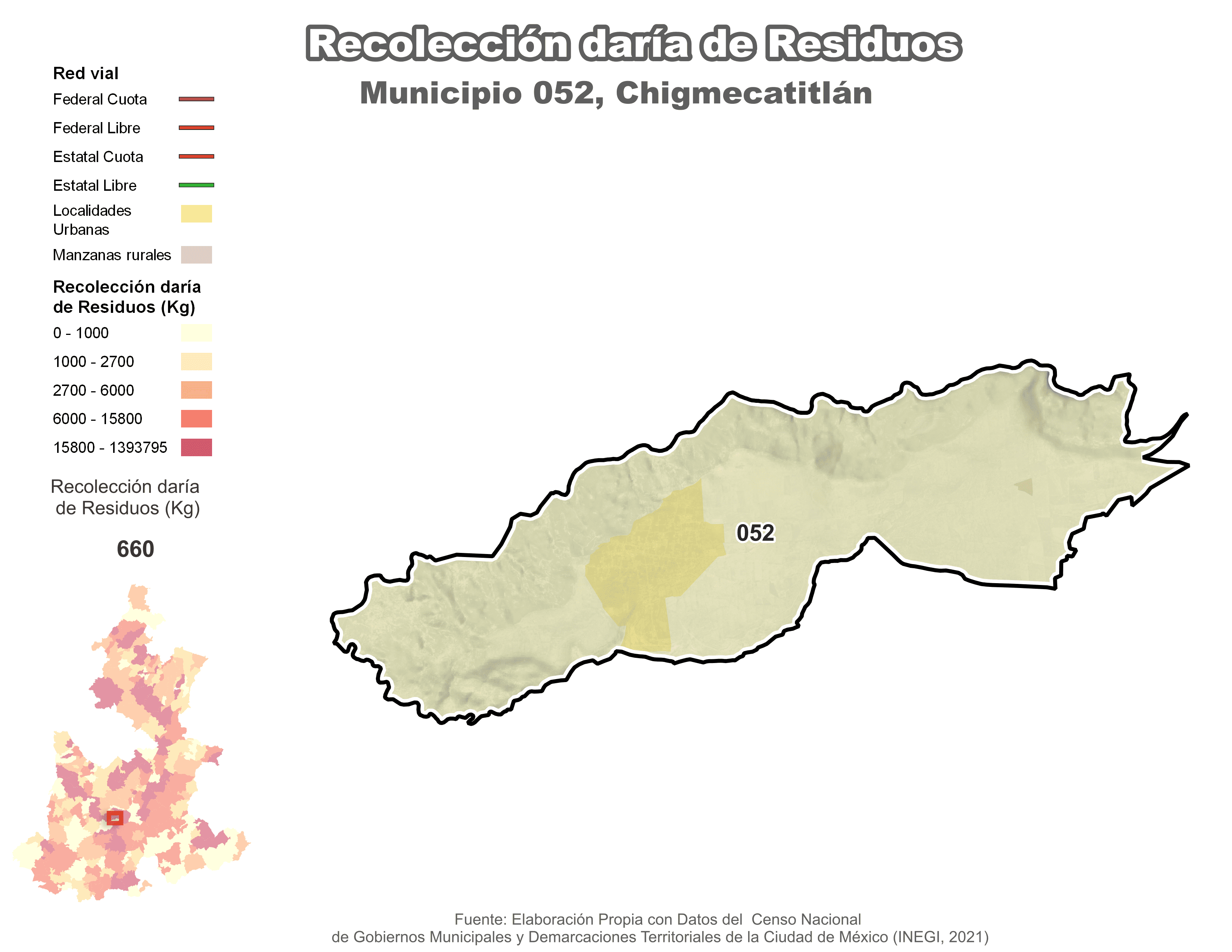 Biblioteca de Mapas - Recolección de residuos en municipio de Chigmecatitlán