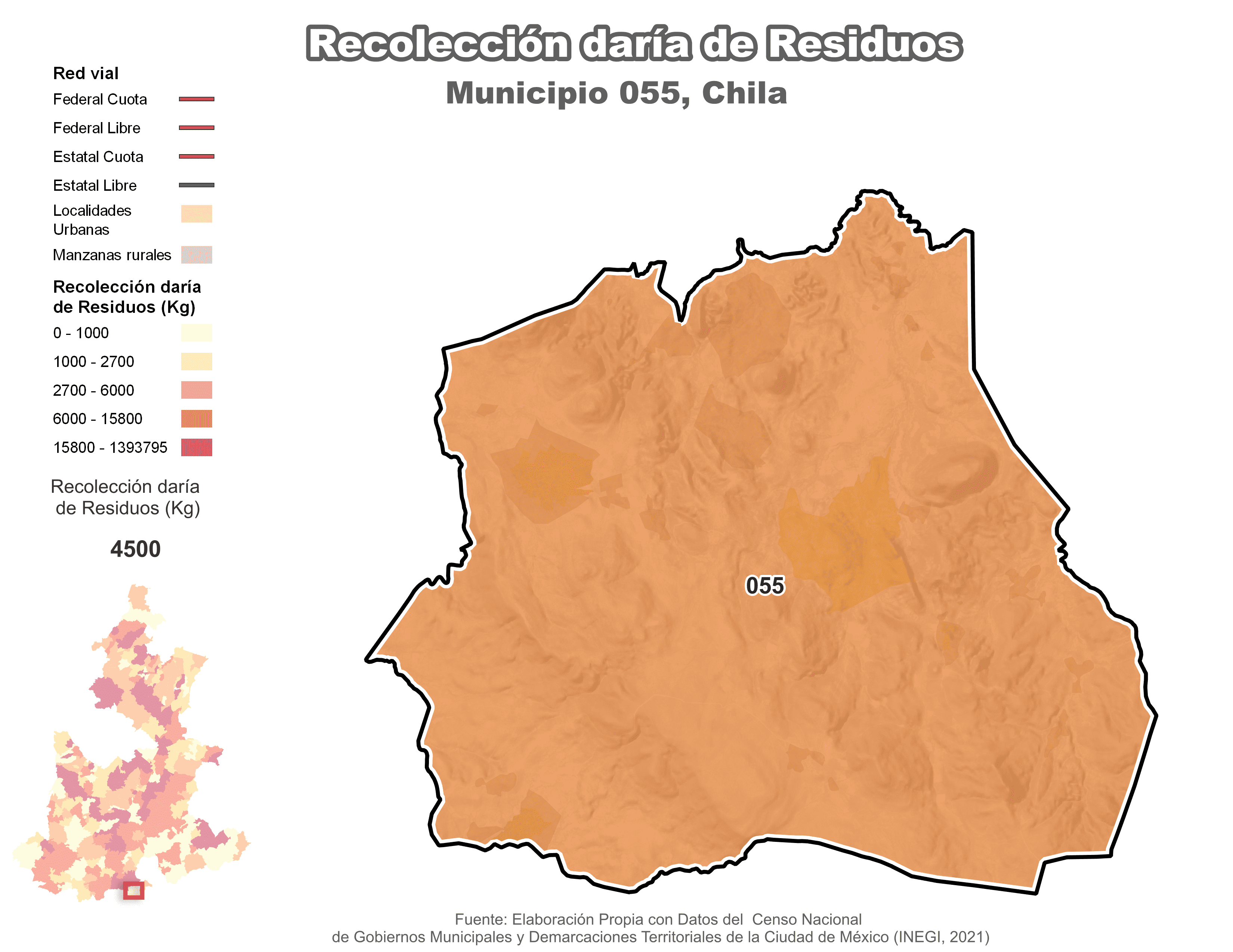 Biblioteca de Mapas - Recolección de residuos en municipio de Chila