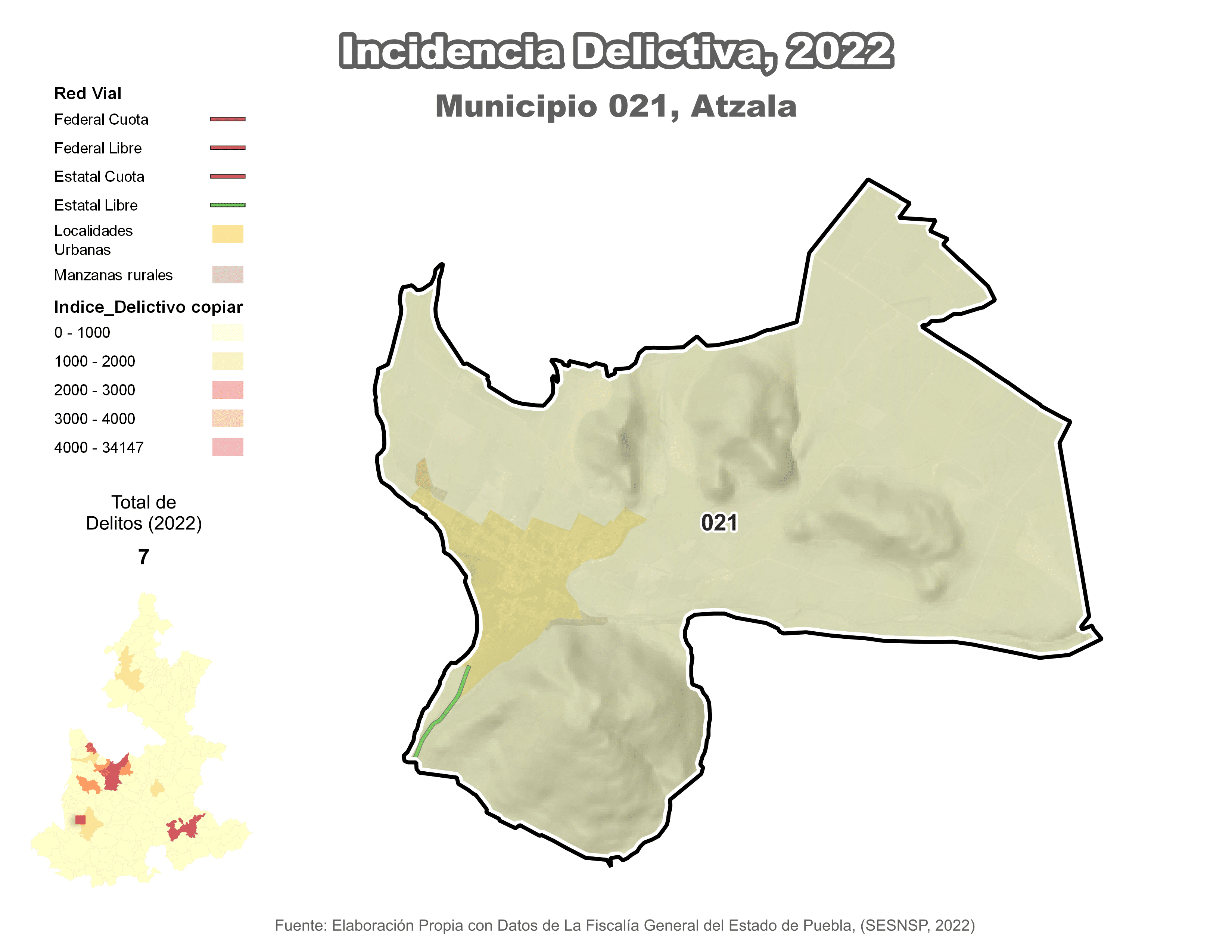 Biblioteca de Mapas - Incidencia delictiva en municipio de Atzala