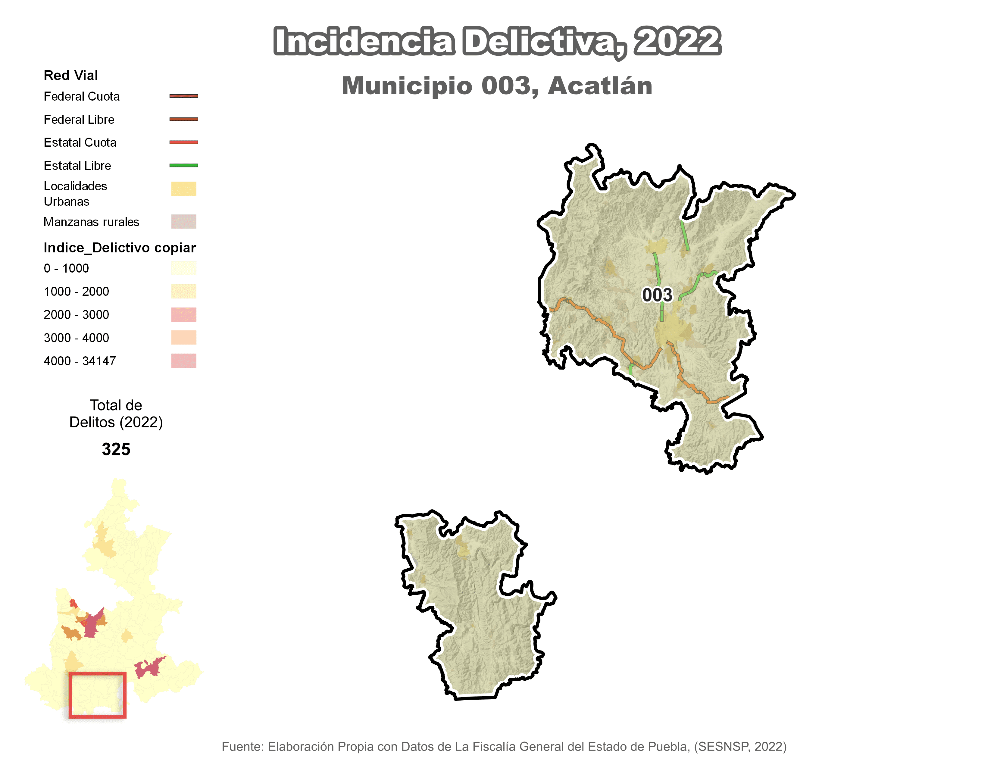 Biblioteca de Mapas - Incidencia delictiva en municipio de Acatlán