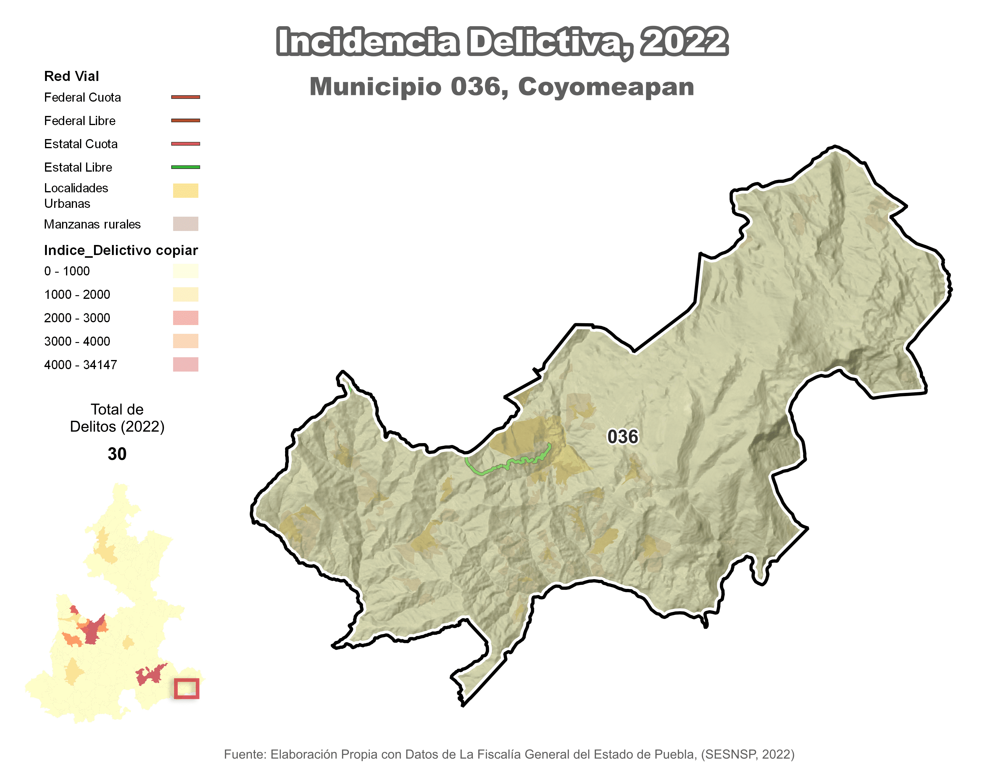 Biblioteca de Mapas - Incidencia delictiva en municipio de Coyomeapan