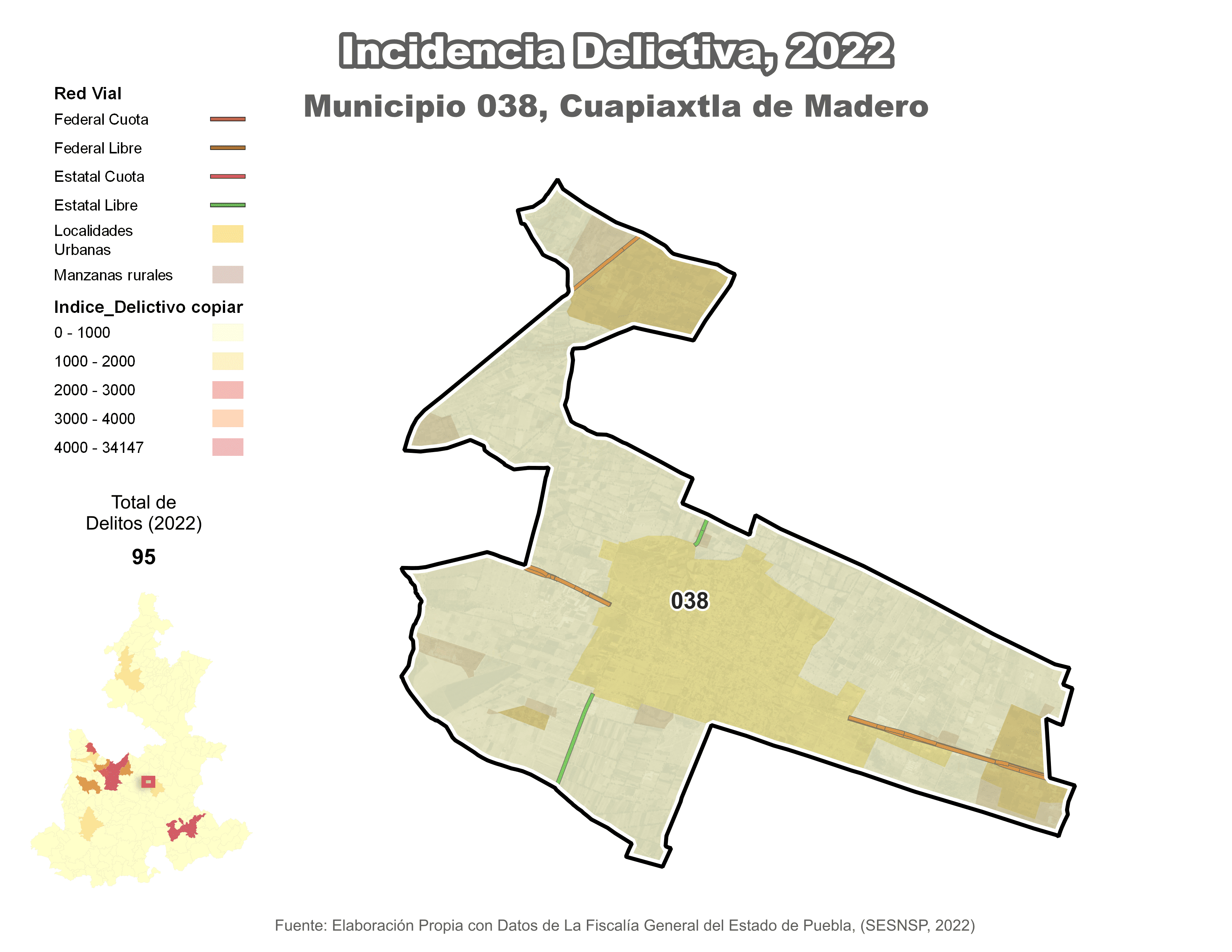 Biblioteca de Mapas - Incidencia delictiva en municipio de Cuapiaxtla de Madero