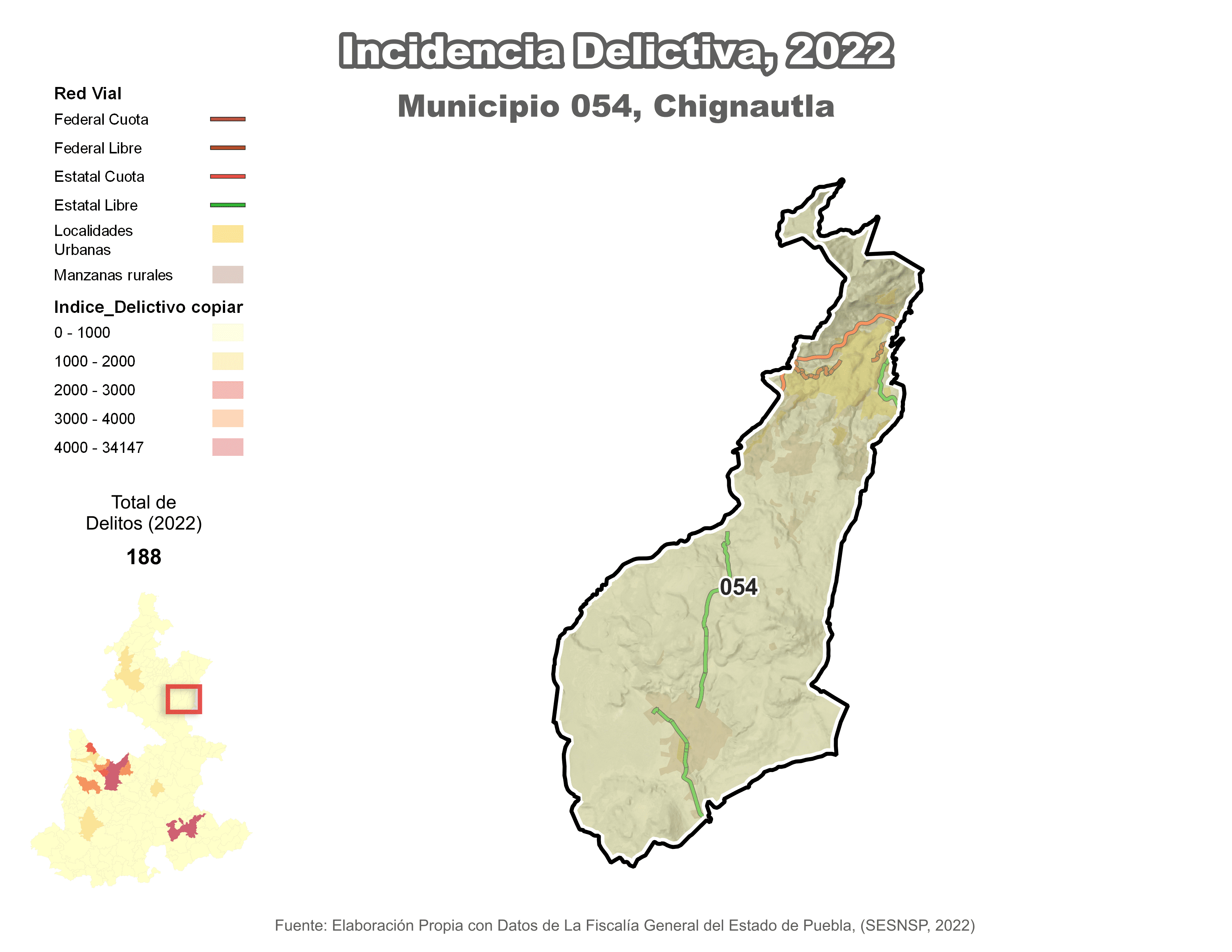 Biblioteca de Mapas - Incidencia delictiva en municipio de Chignautla