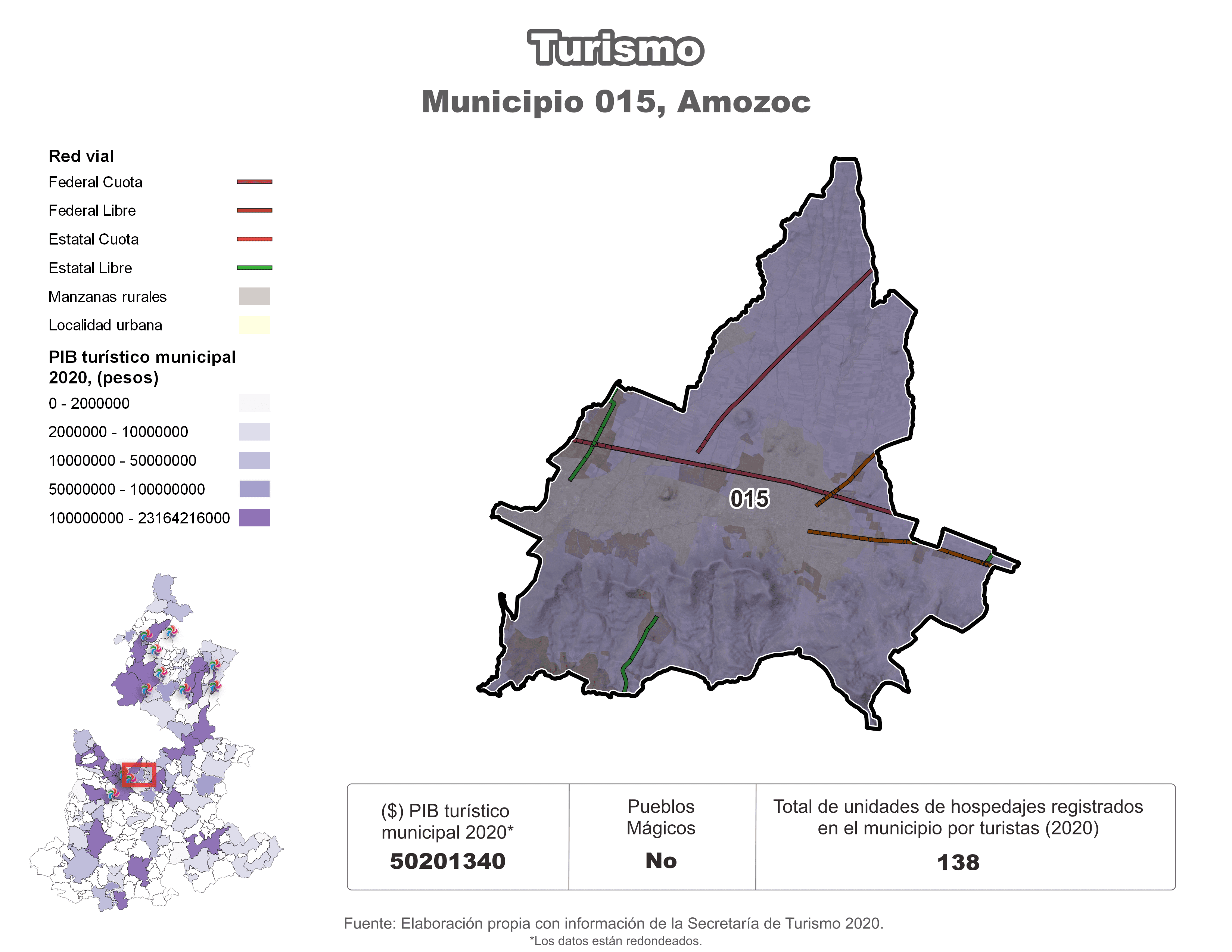 Biblioteca de Mapas - Turismo en municipio de Amozoc