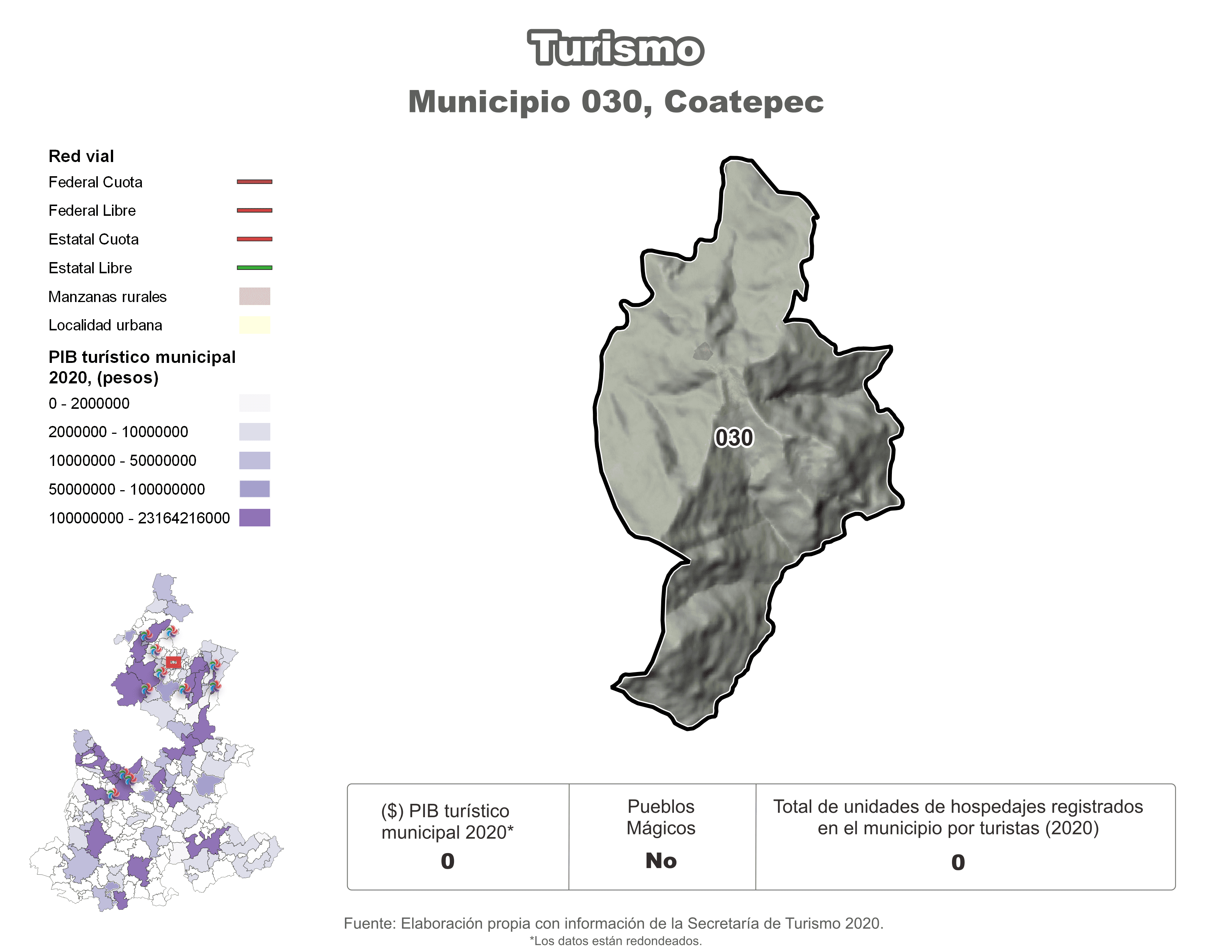 Biblioteca de Mapas - Turismo en municipio de Coatepec