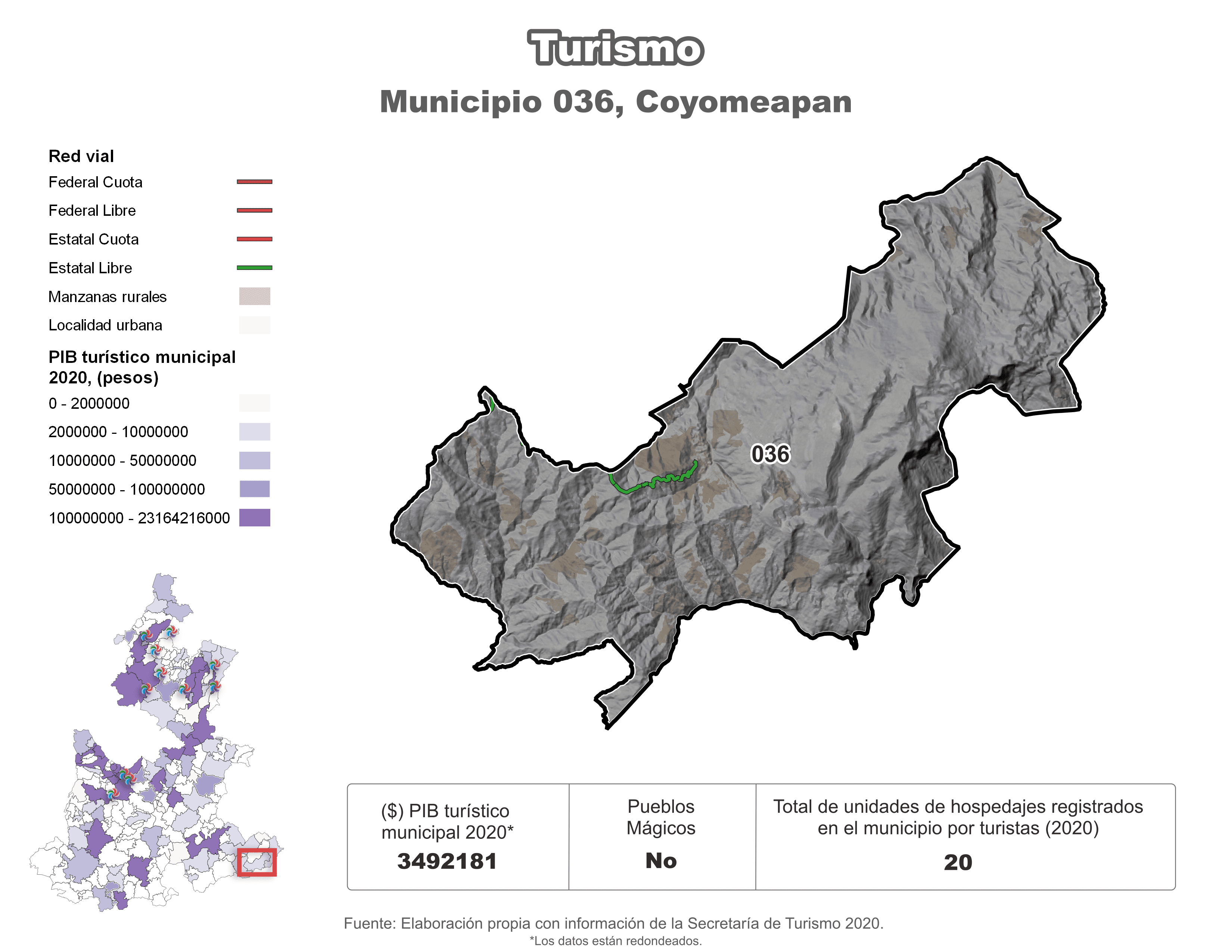 Biblioteca de Mapas - Turismo en municipio de Coyomeapan