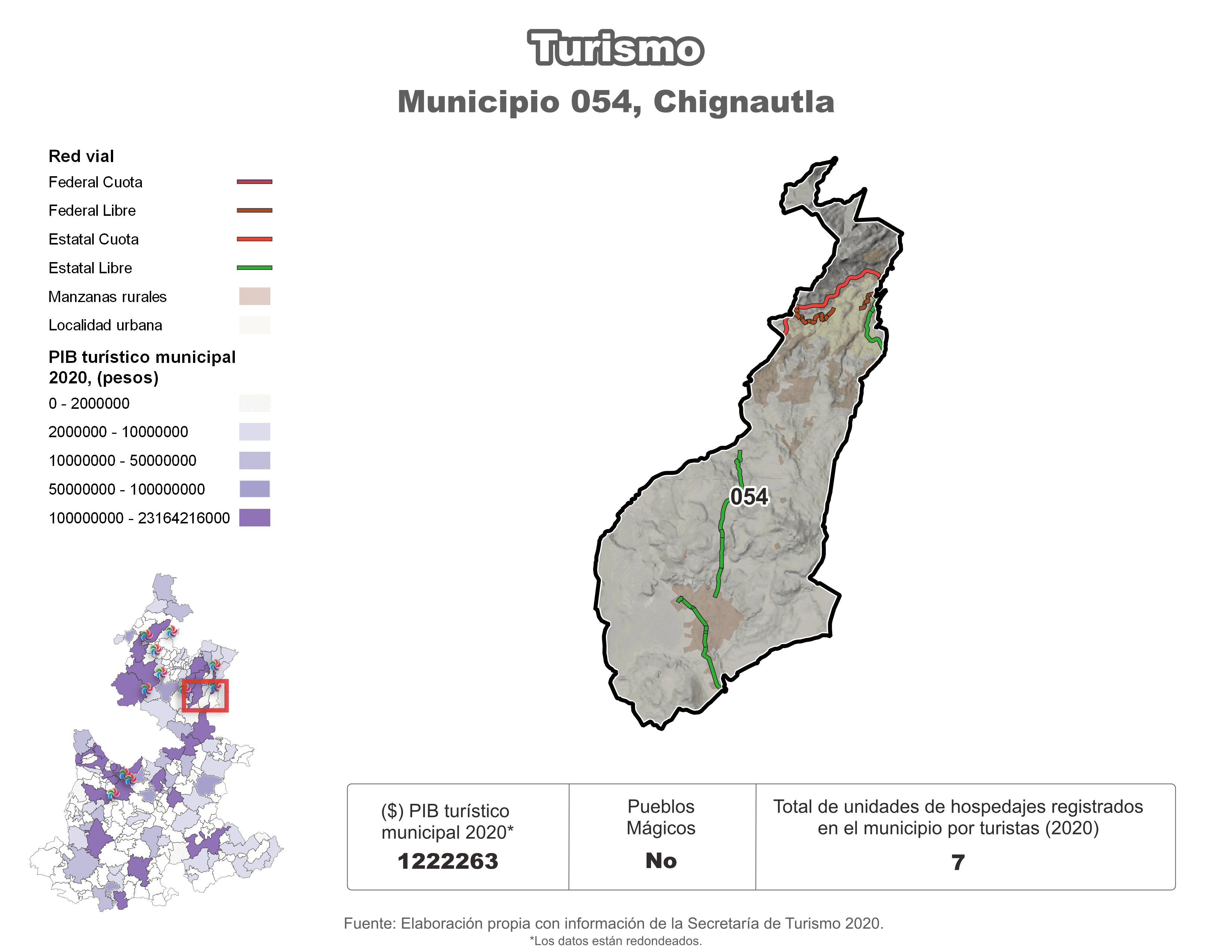 Biblioteca de Mapas - Turismo en municipio de Chignautla