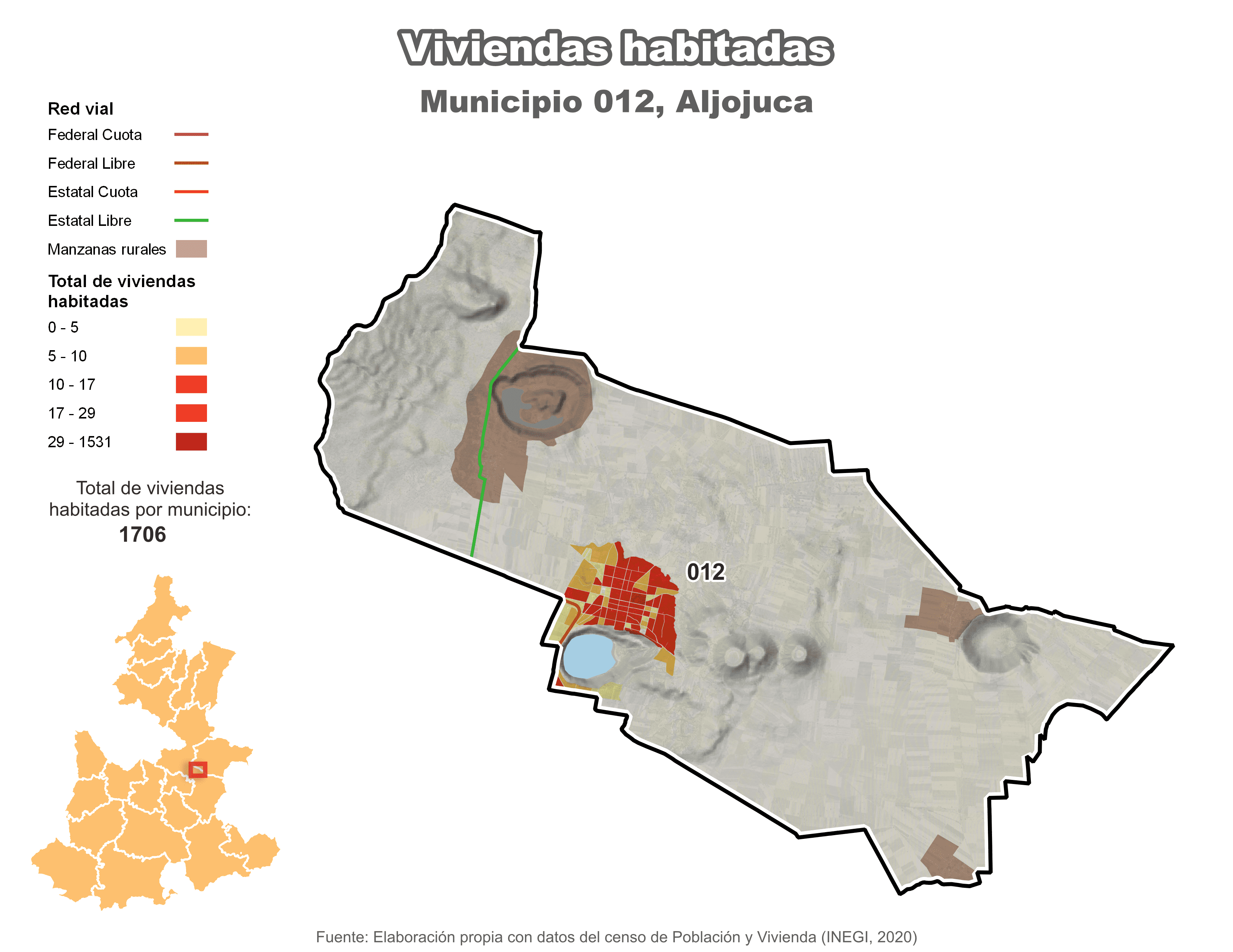 Biblioteca de Mapas - Viviendas habitadas municipio de Aljojuca