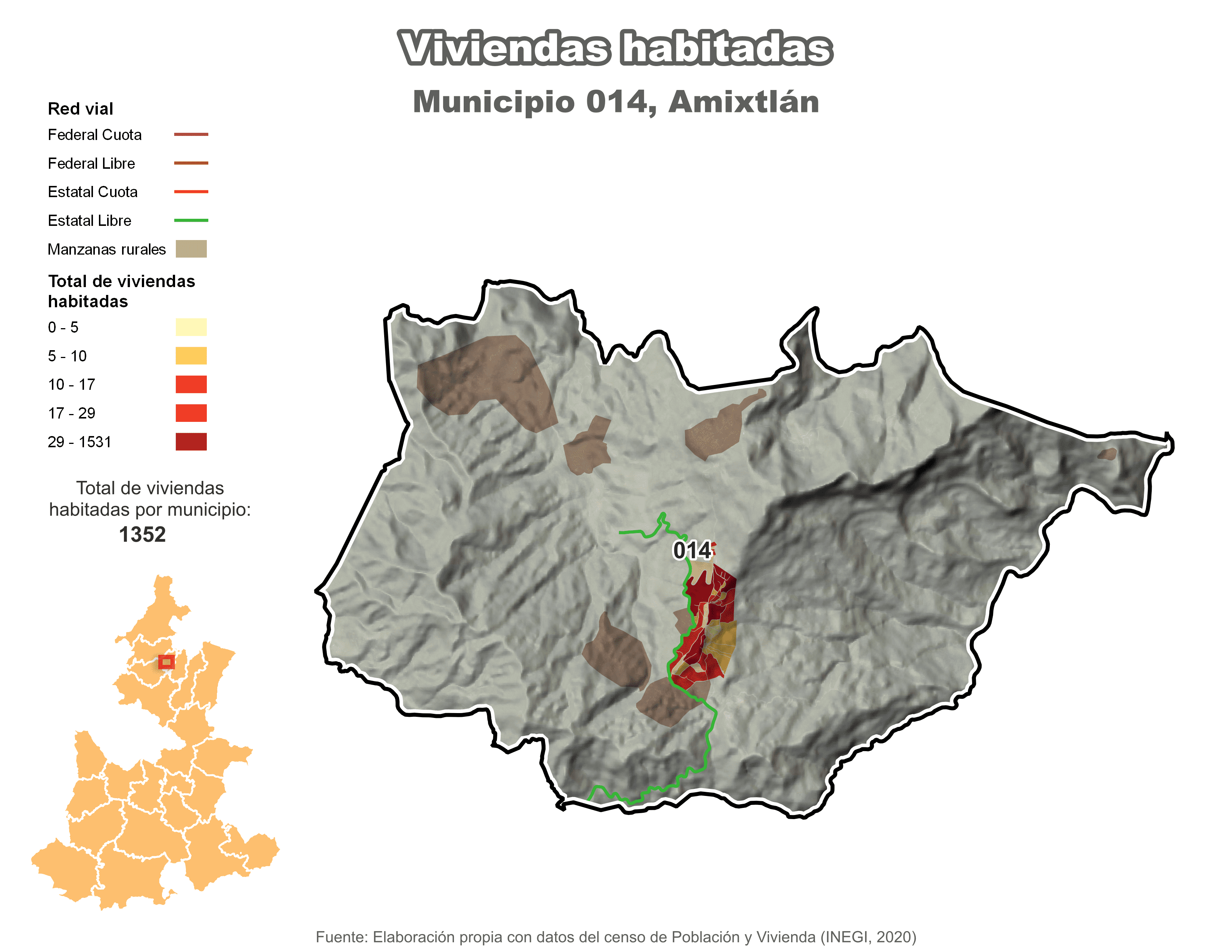 Biblioteca de Mapas - Viviendas habitadas municipio de Amixtlán